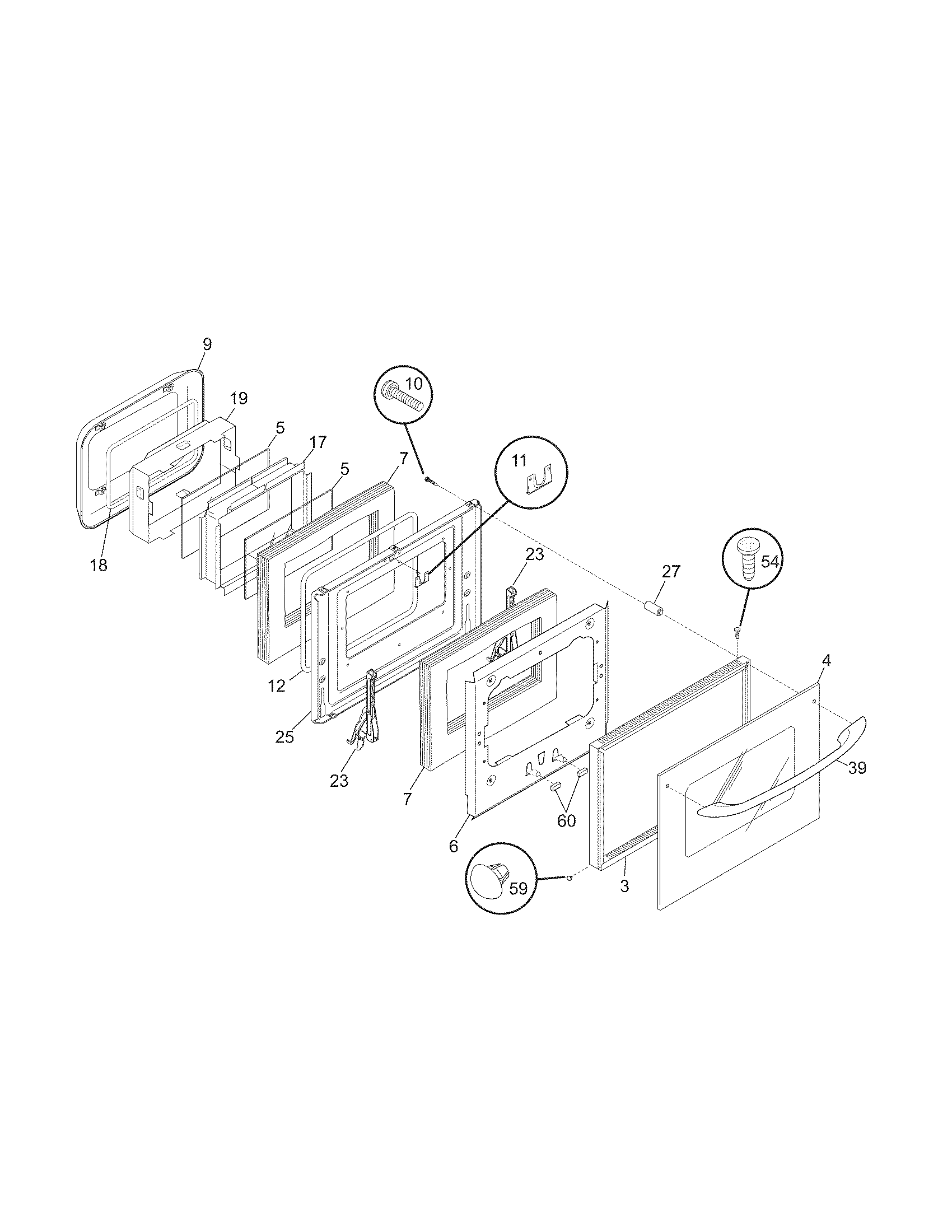 Kenmore 79040452801 door diagram