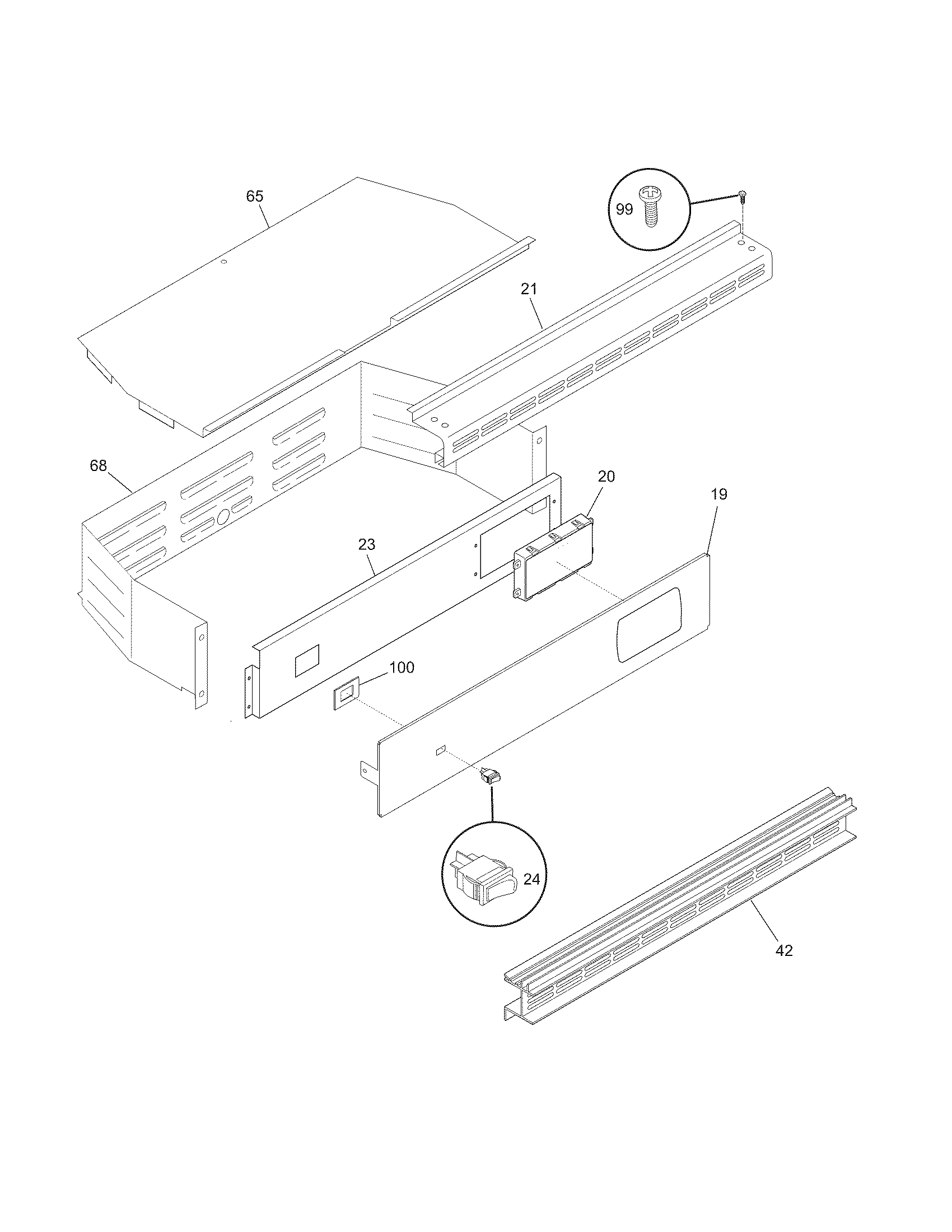 Frigidaire FGB24L2ABD control panel diagram
