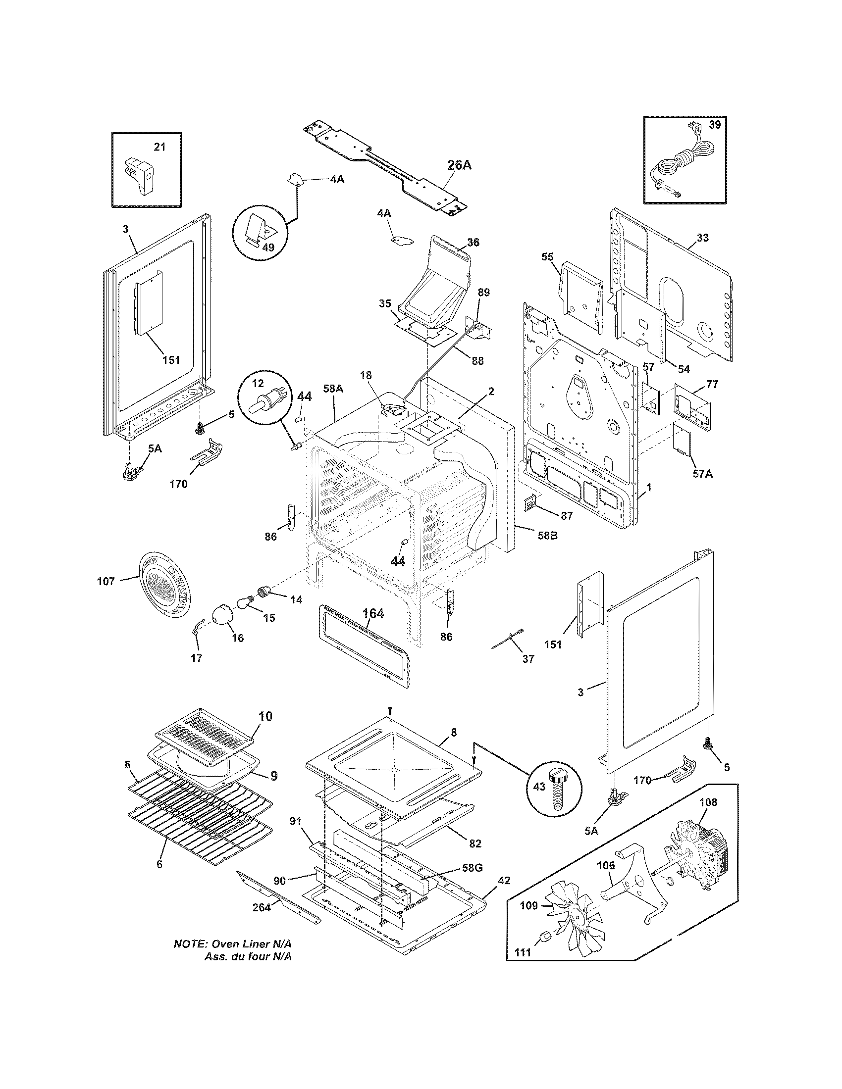 Frigidaire FGFLMC55GCK body diagram
