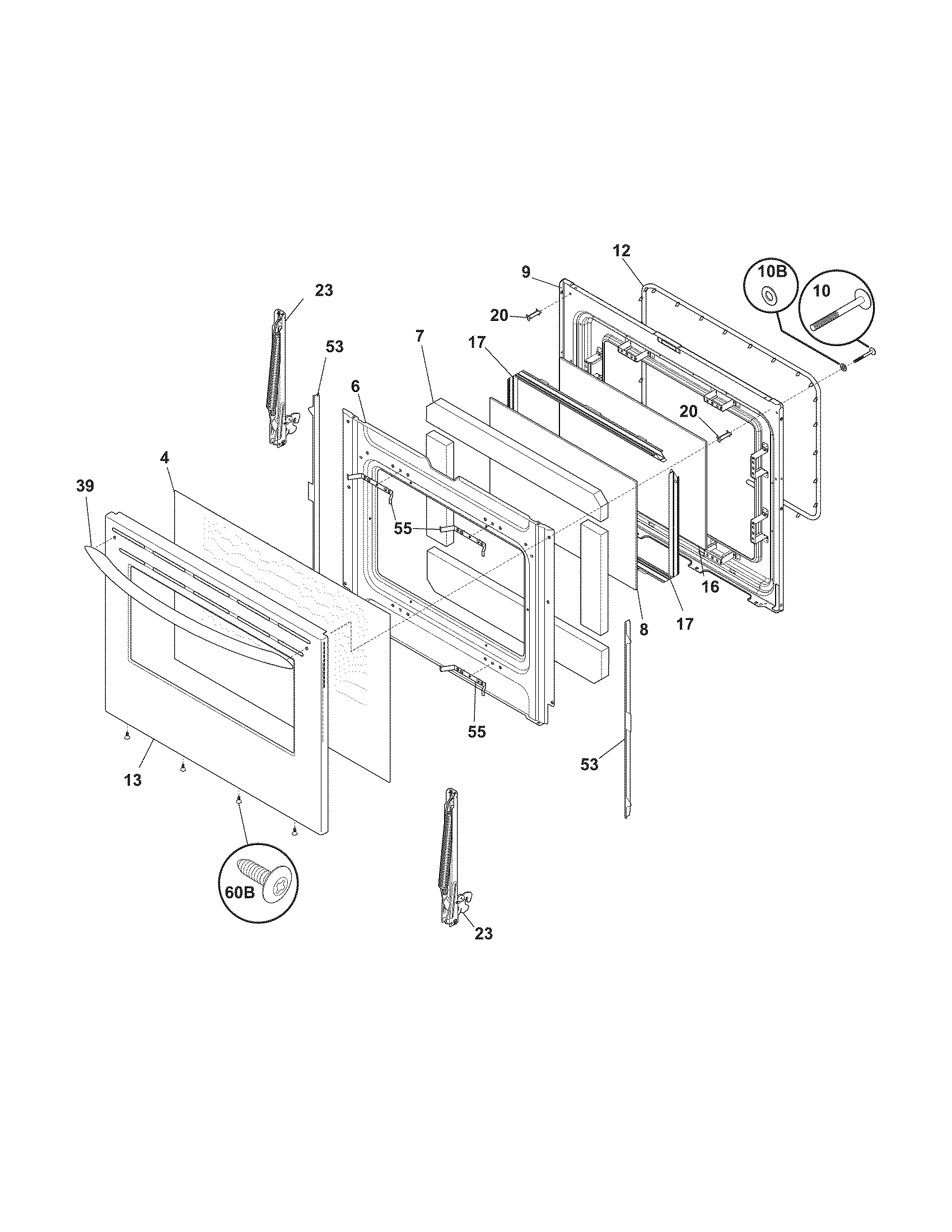 Frigidaire FGFLMC55GCK door diagram