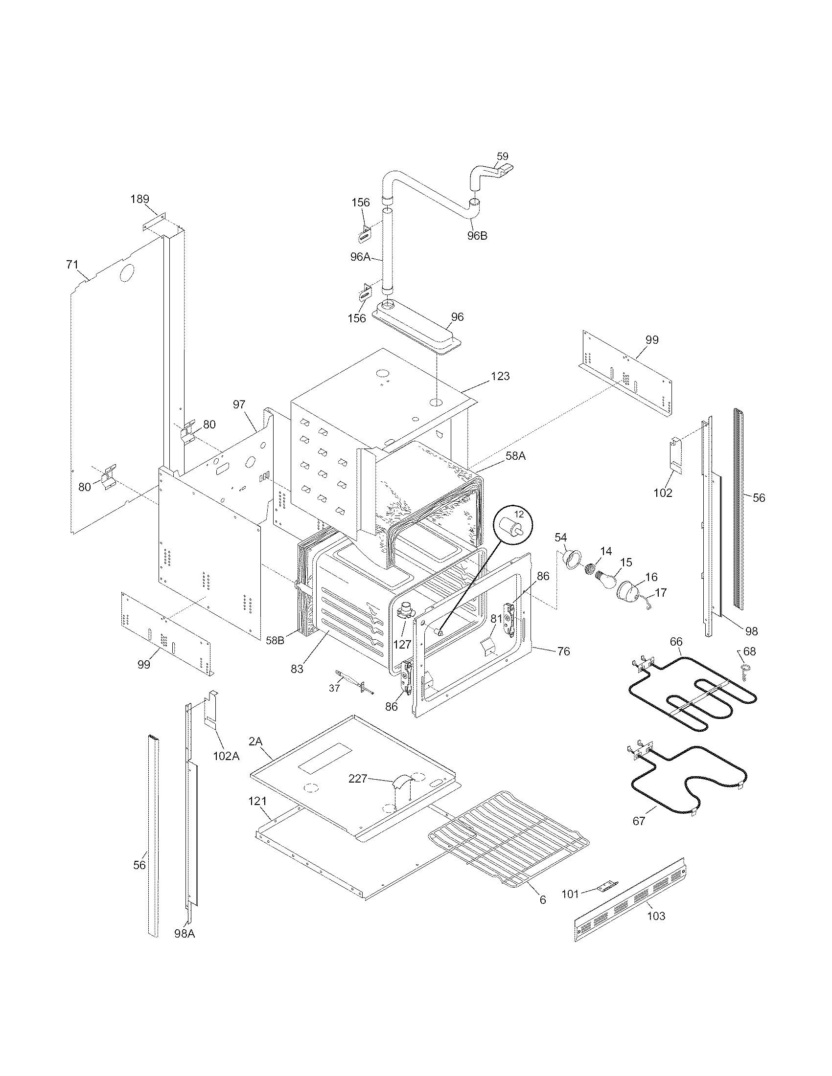 Kenmore 79040619801 lower oven diagram
