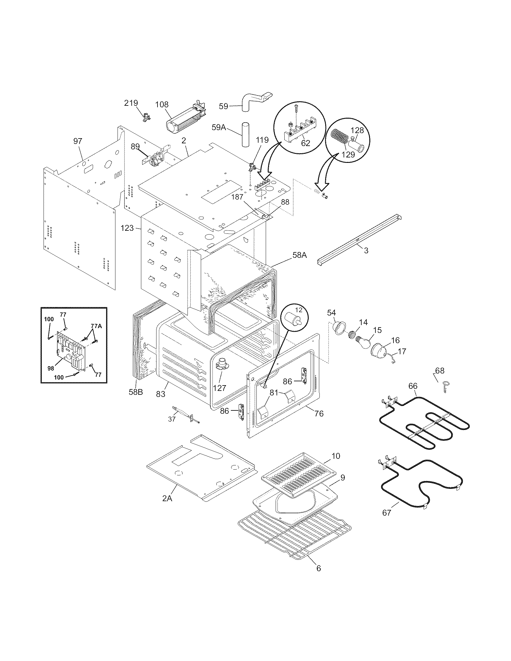 Kenmore 79040613801 upper oven diagram