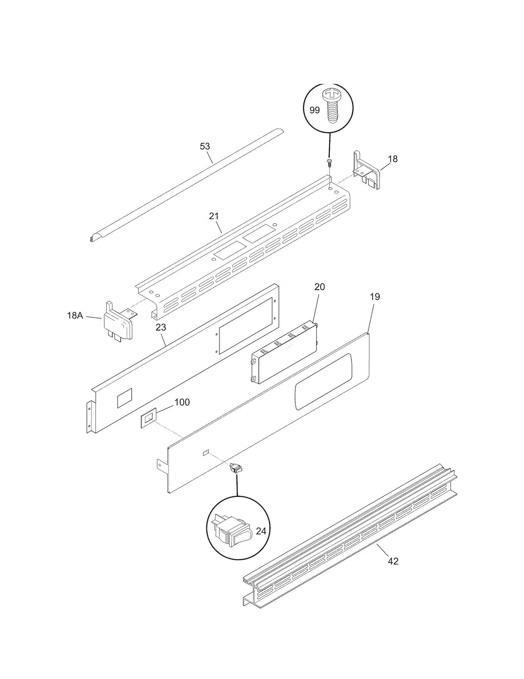 Kenmore 79030559802 control panel diagram