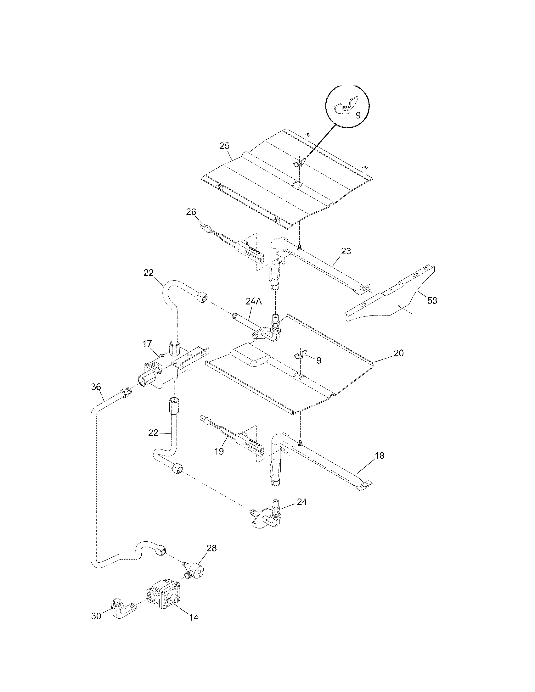 Kenmore 79030559802 burner diagram