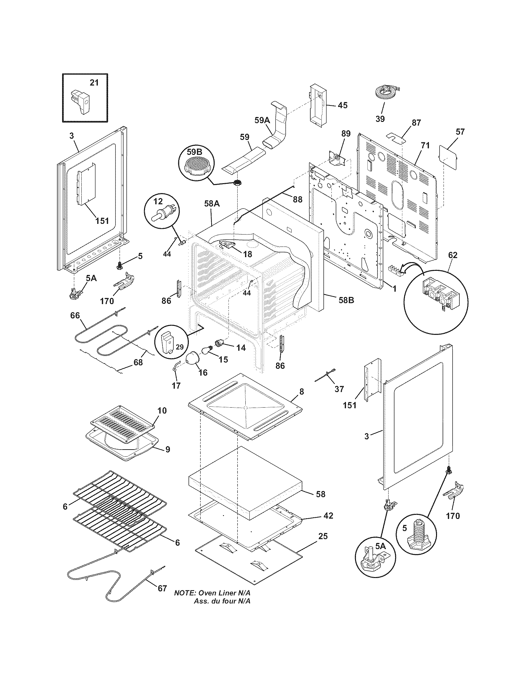 Frigidaire CFEF376GCA body diagram