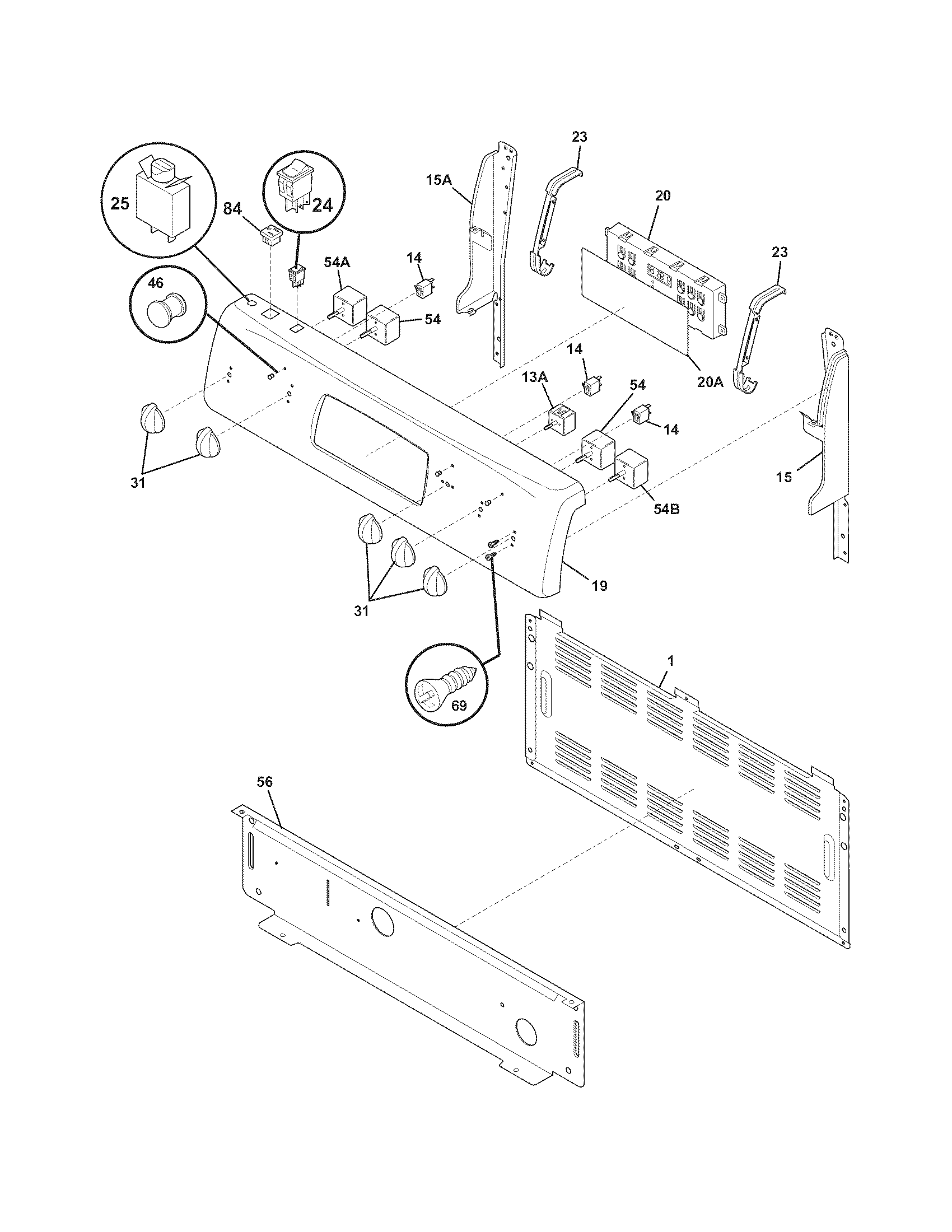 Frigidaire CFEF376GCE backguard diagram
