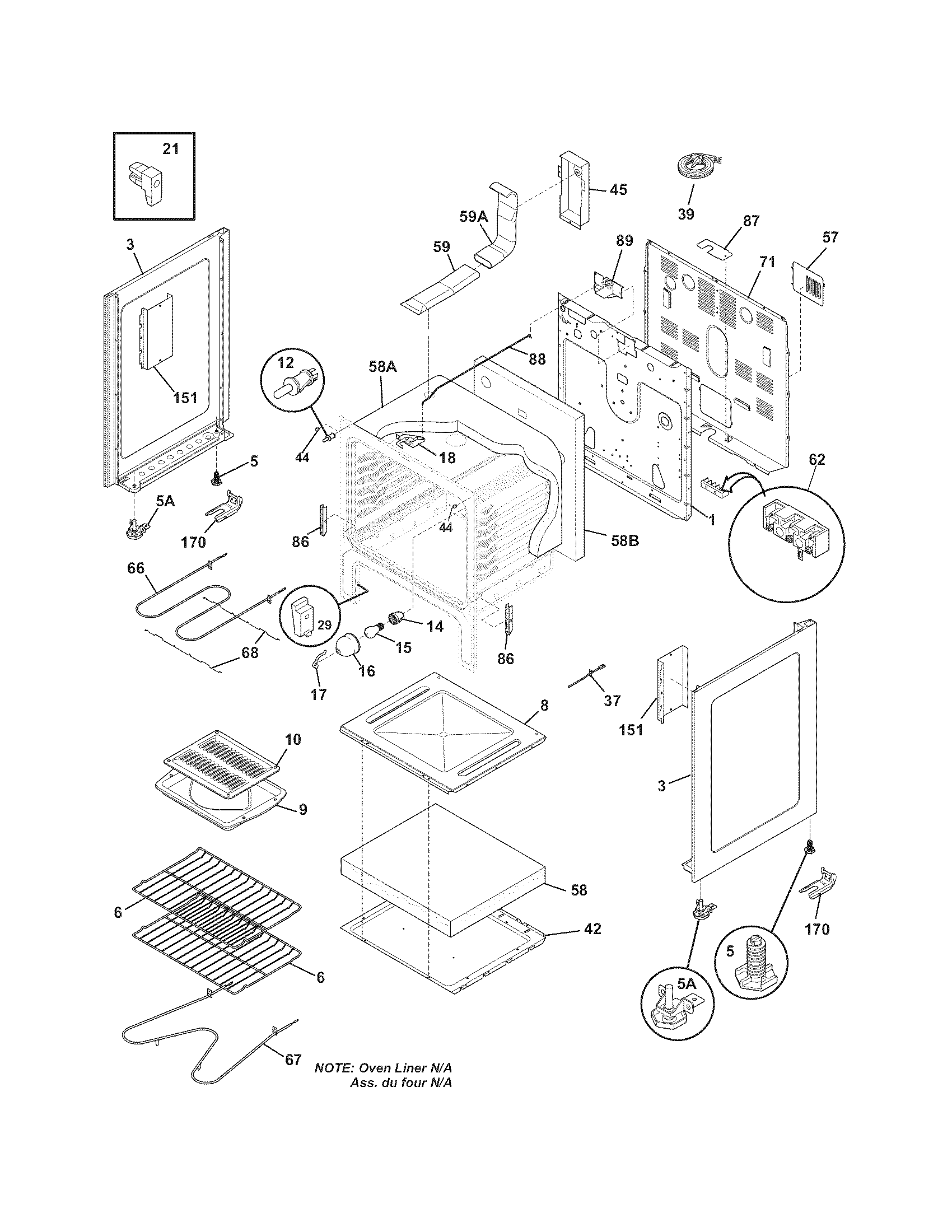 Frigidaire CFEF376GCE body diagram