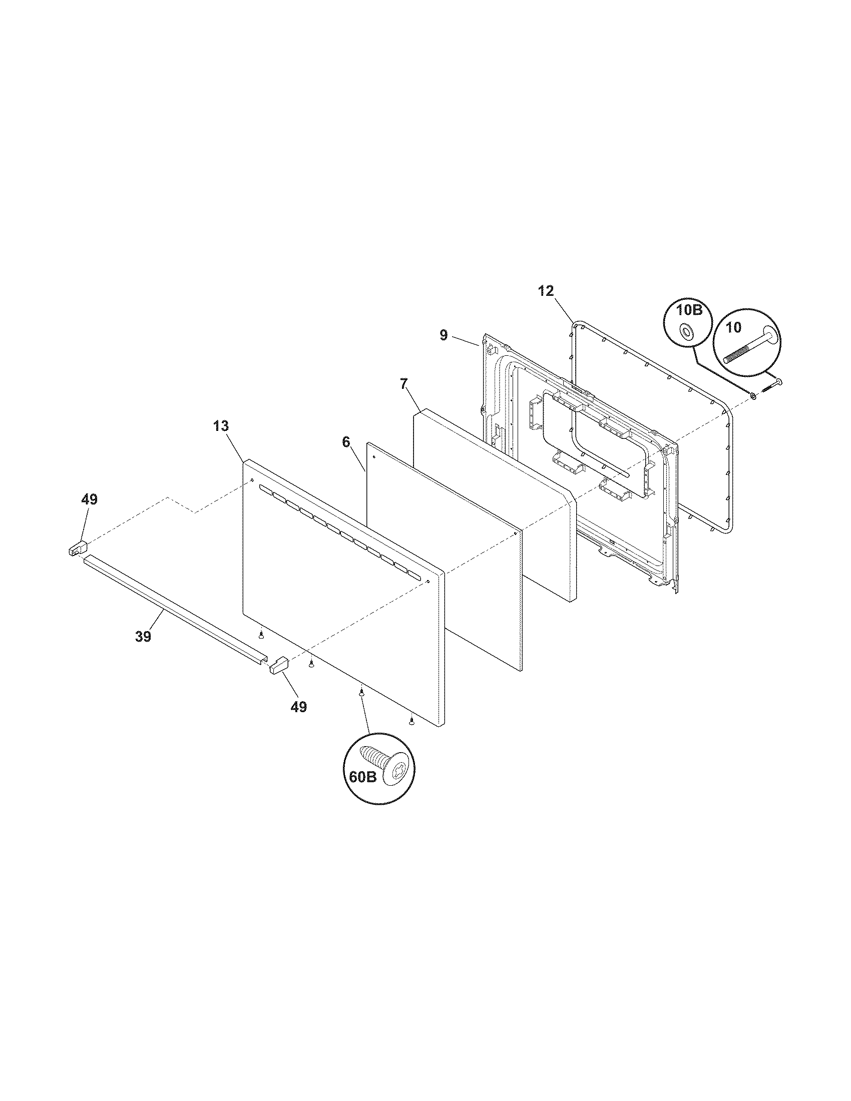 White-Westinghouse WWEF3000LWA door diagram