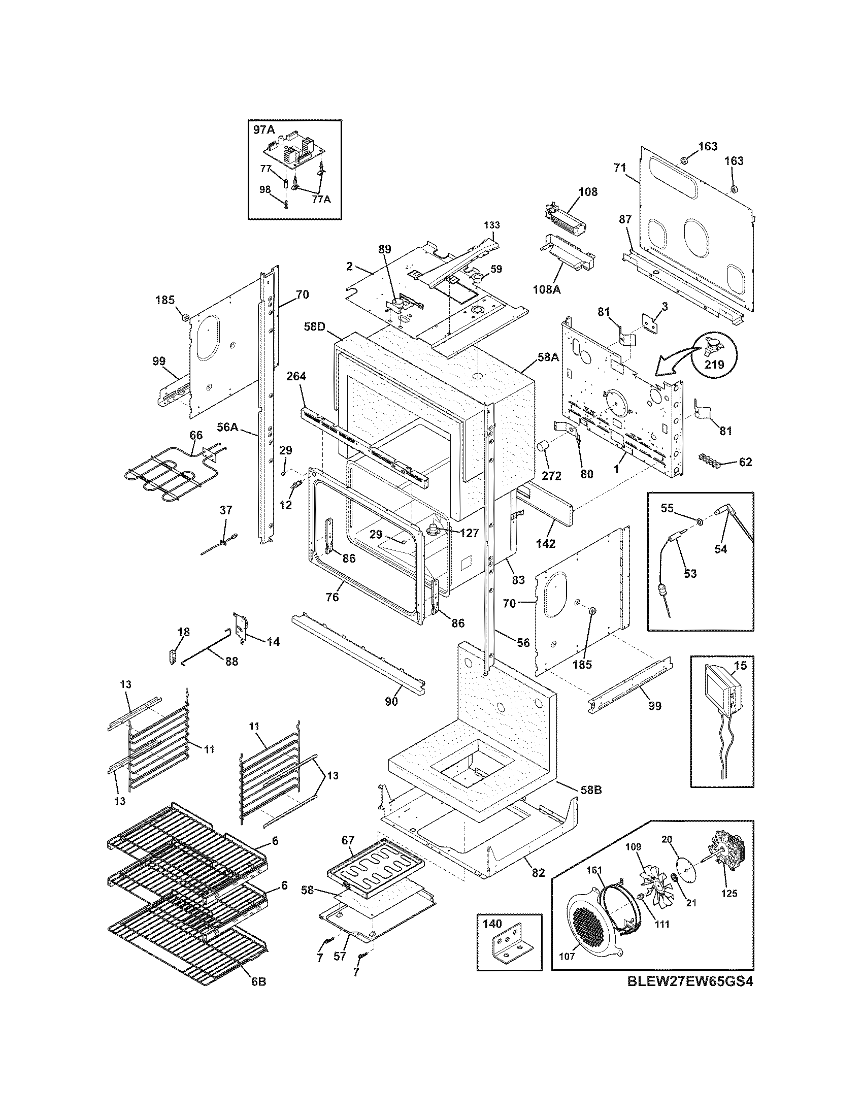 Electrolux EW27EW65GS6 lower oven diagram