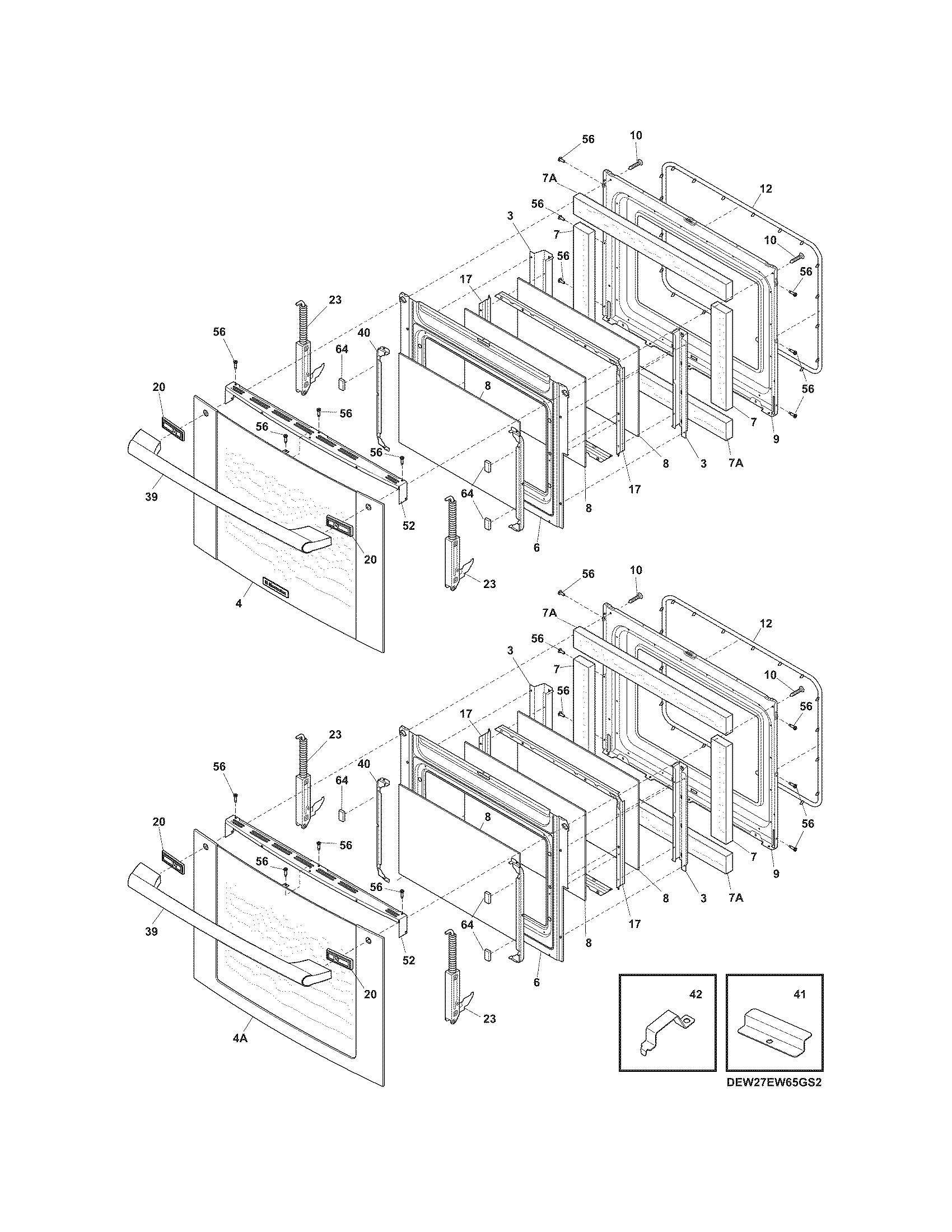 Electrolux EW27EW65GS6 doors diagram