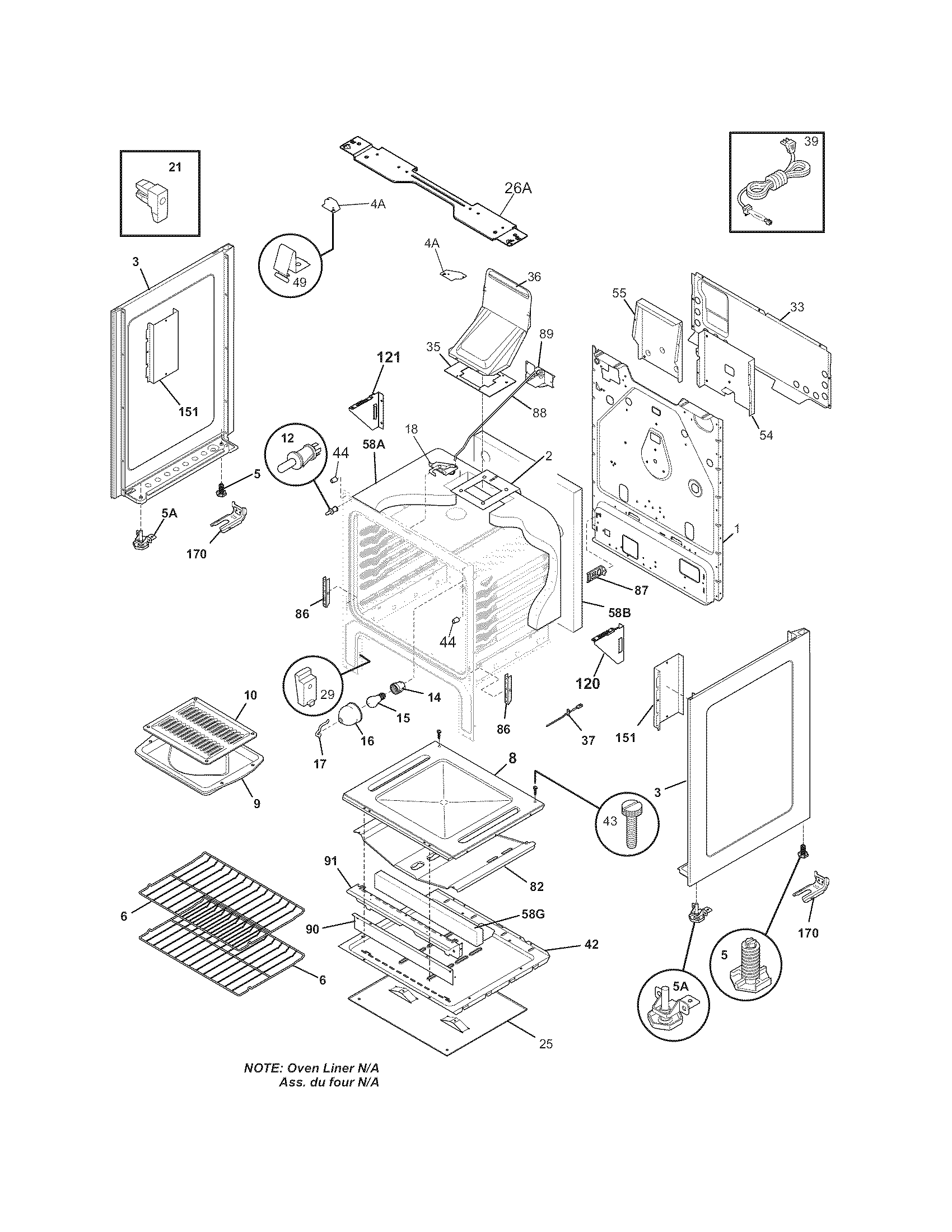 Frigidaire CFGF368GMG body diagram