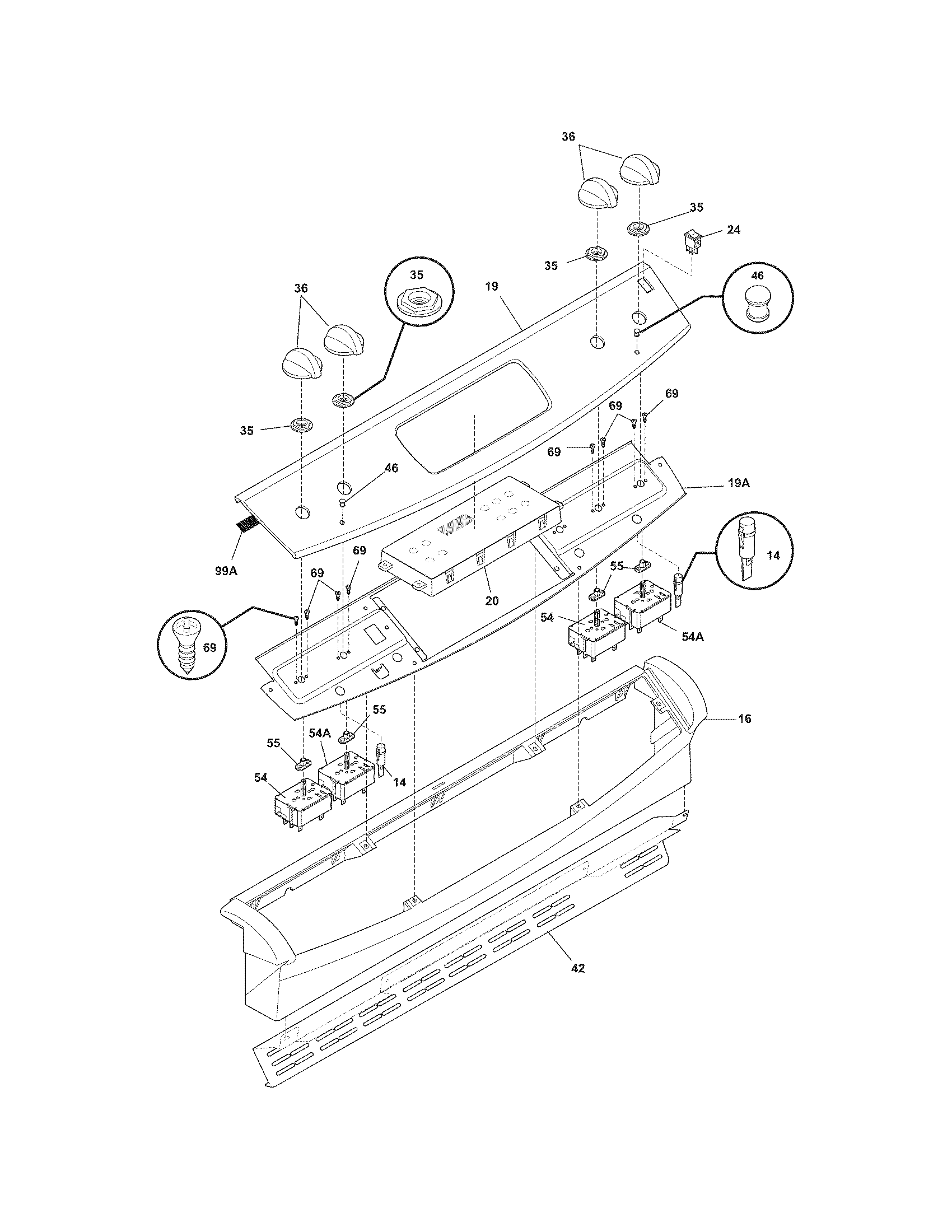 Frigidaire CFES355ES6 backguard diagram