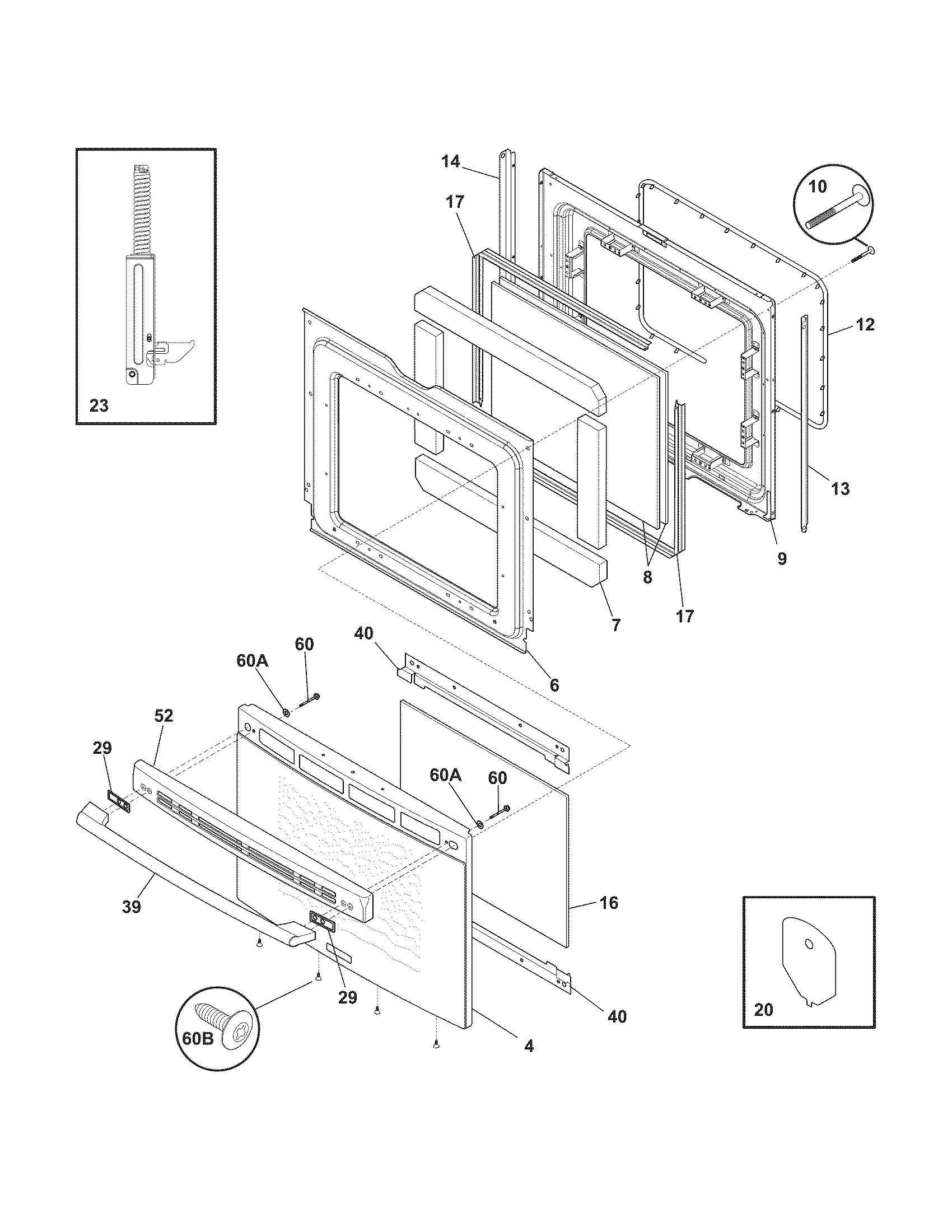 Electrolux EI30GF55GBC door diagram