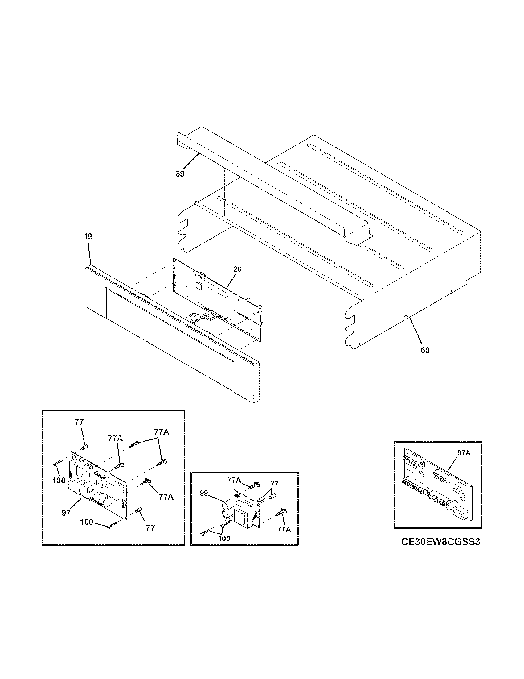 Electrolux E30EW8CGPS3 control panel diagram