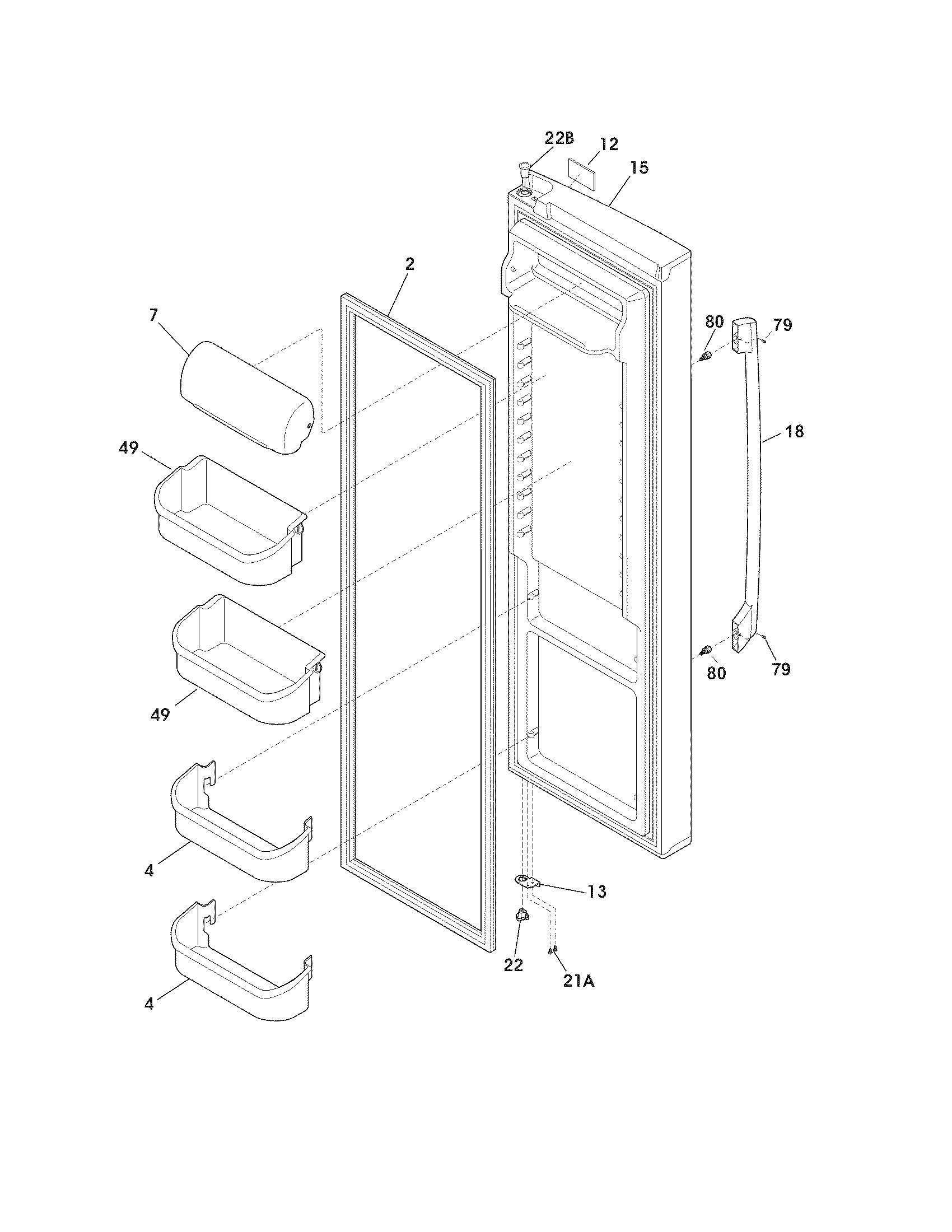 Frigidaire FPHS2687KF2 refrigerator door diagram