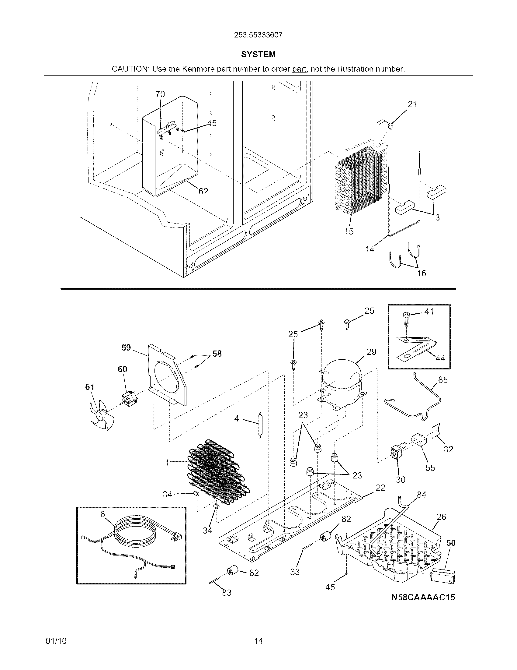 Kenmore Pro 25355333607 system diagram
