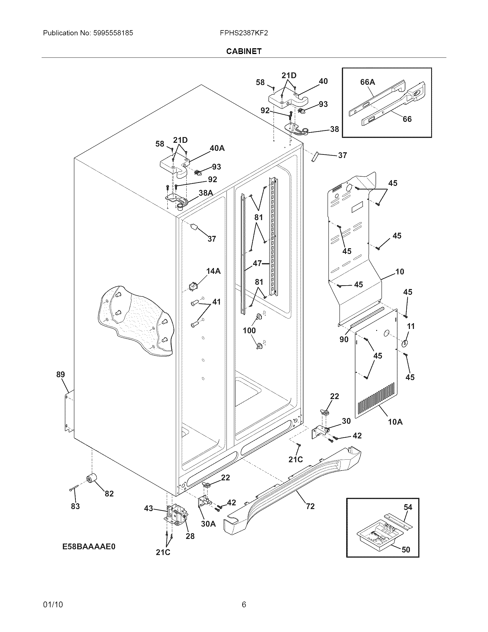 Frigidaire FPHS2387KF2 cabinet diagram