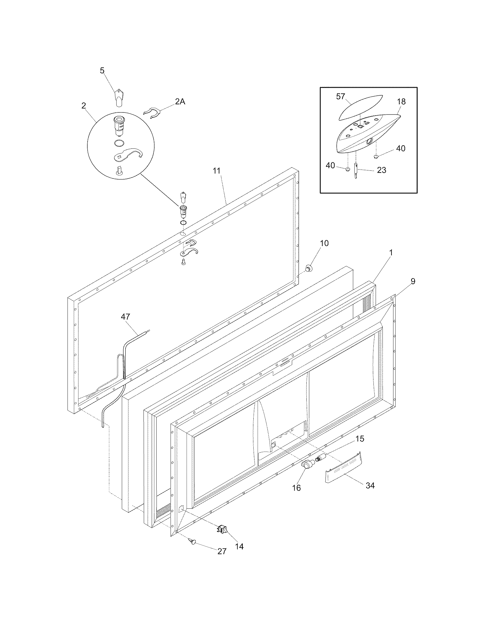Frigidaire GLFC1526FW5 door diagram