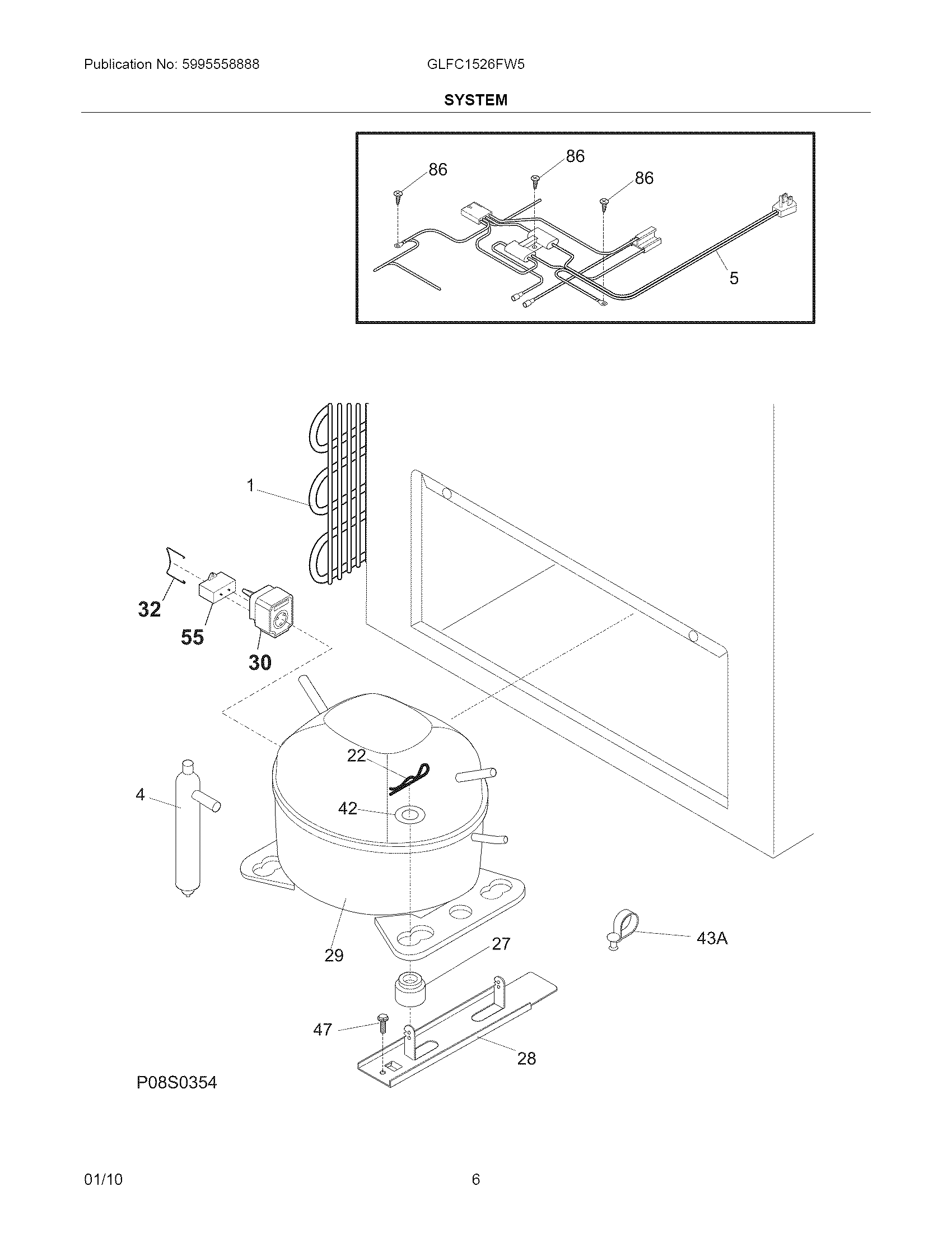 Frigidaire GLFC1526FW5 system diagram