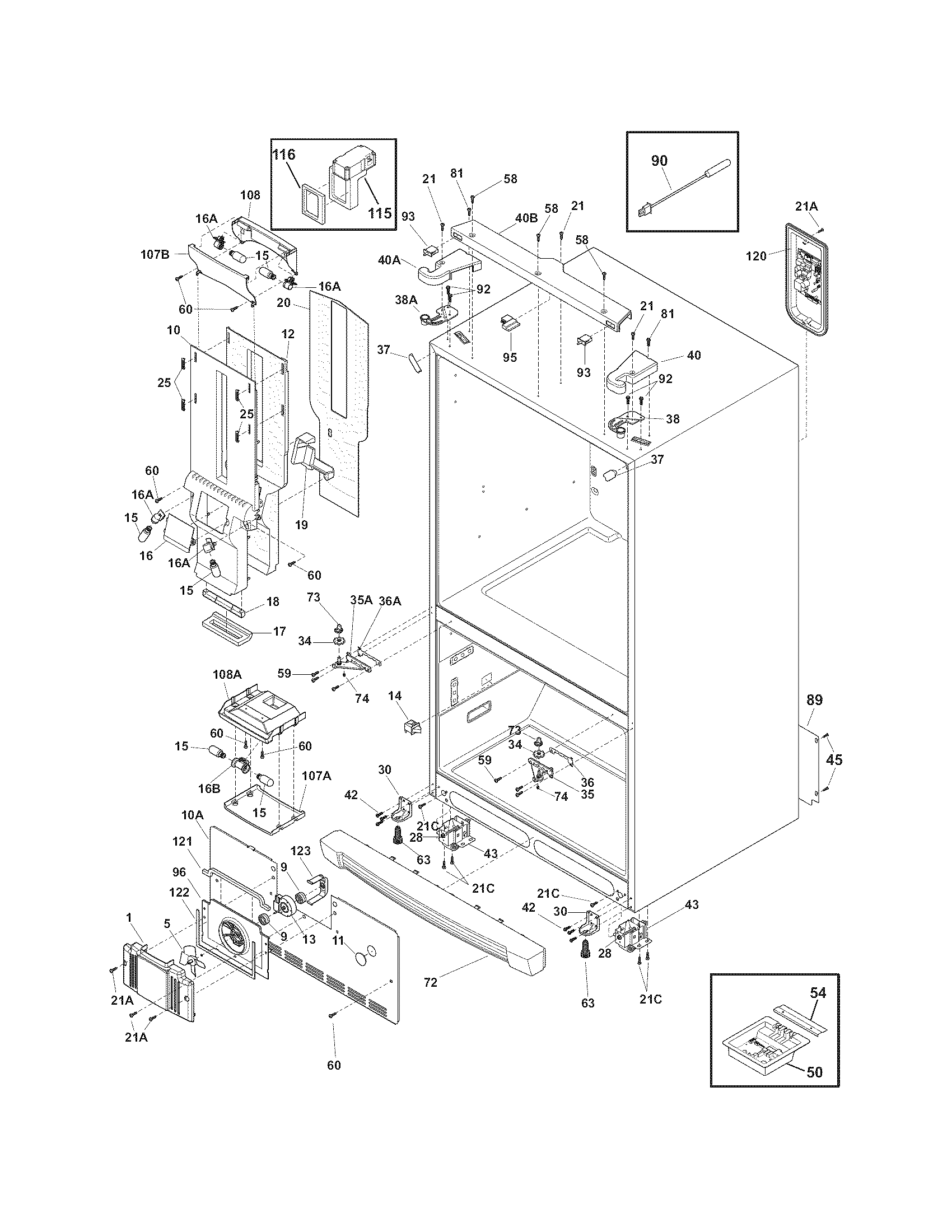 Electrolux EI28BS56IB1 cabinet diagram