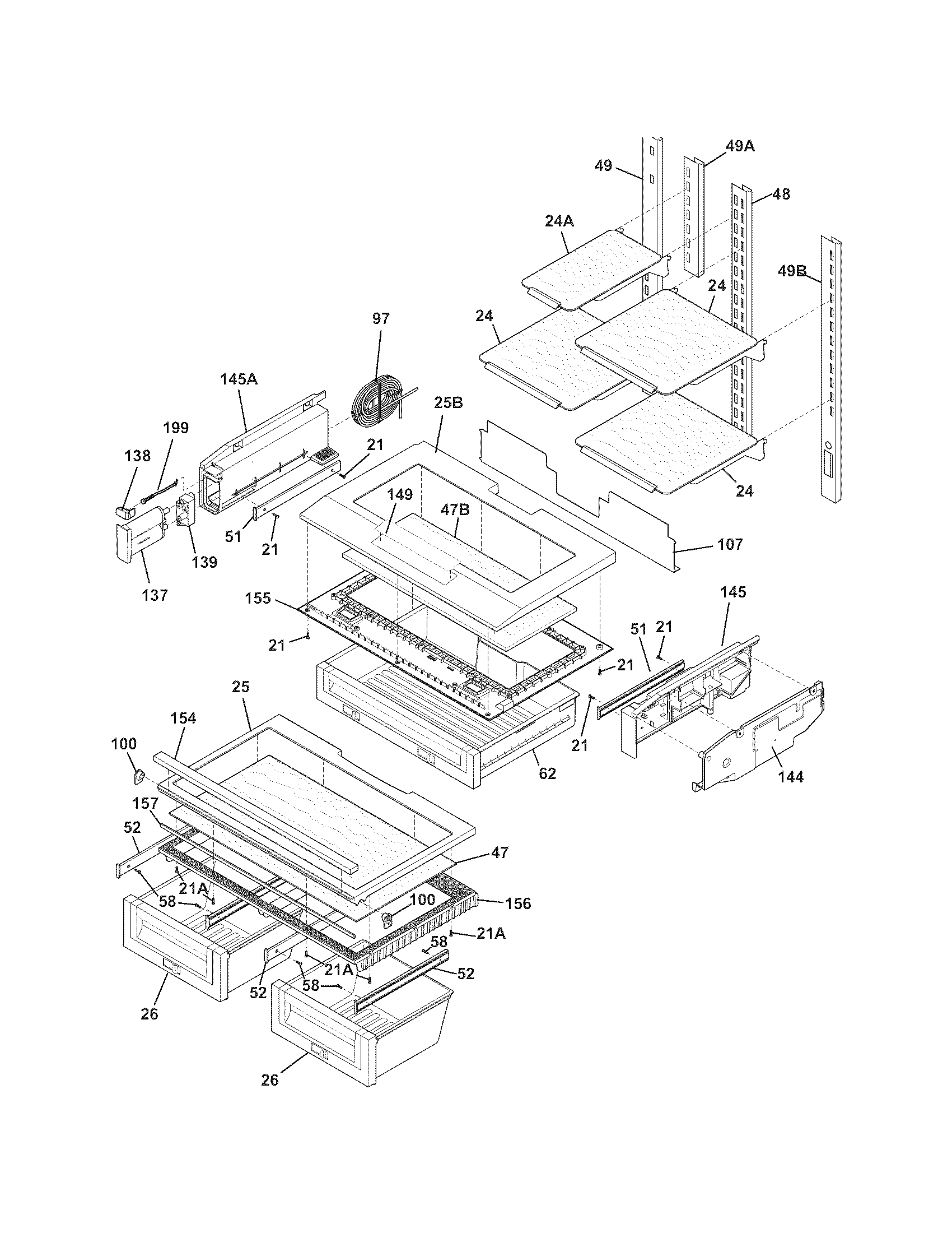 Electrolux EI28BS56IS2 shelves diagram