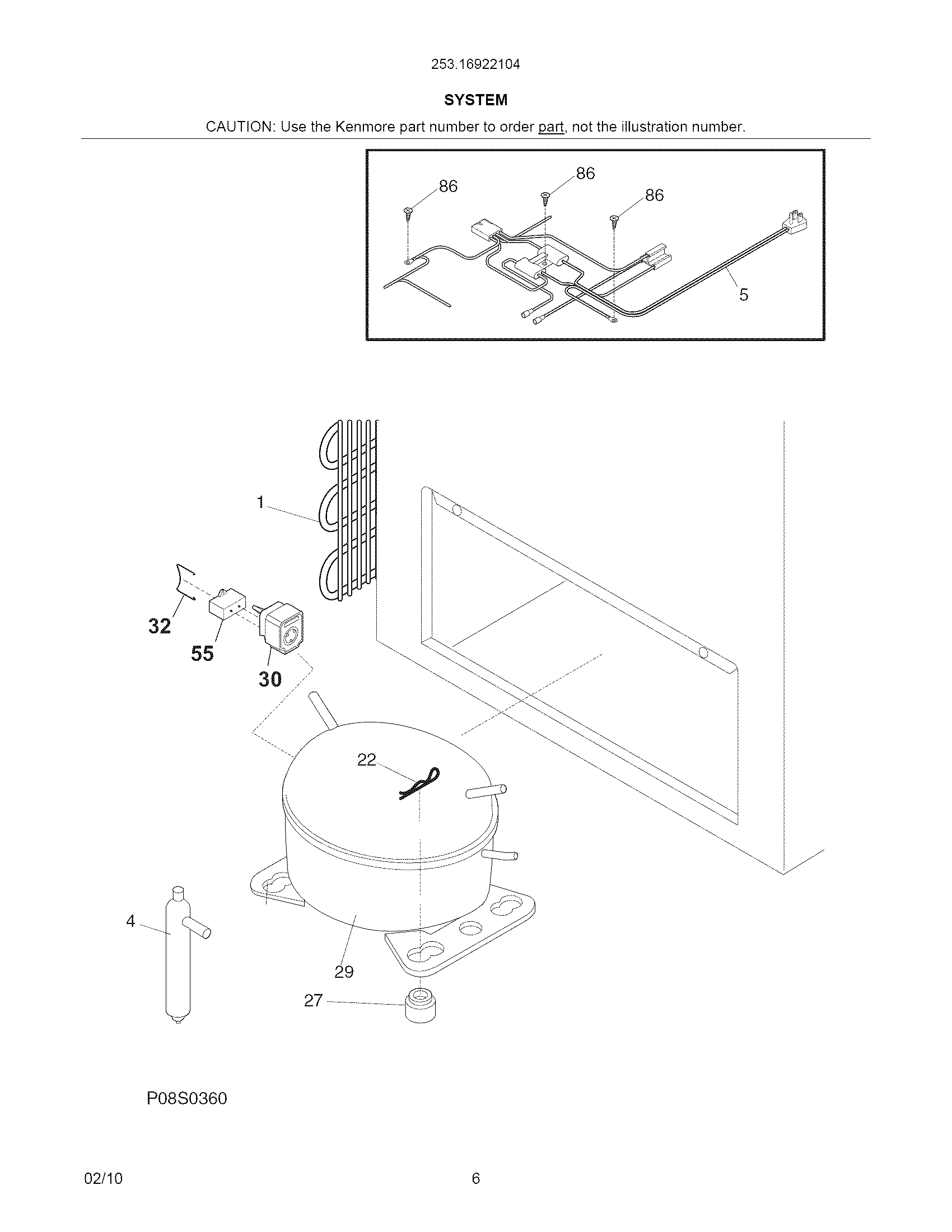 Kenmore 25316922104 system diagram