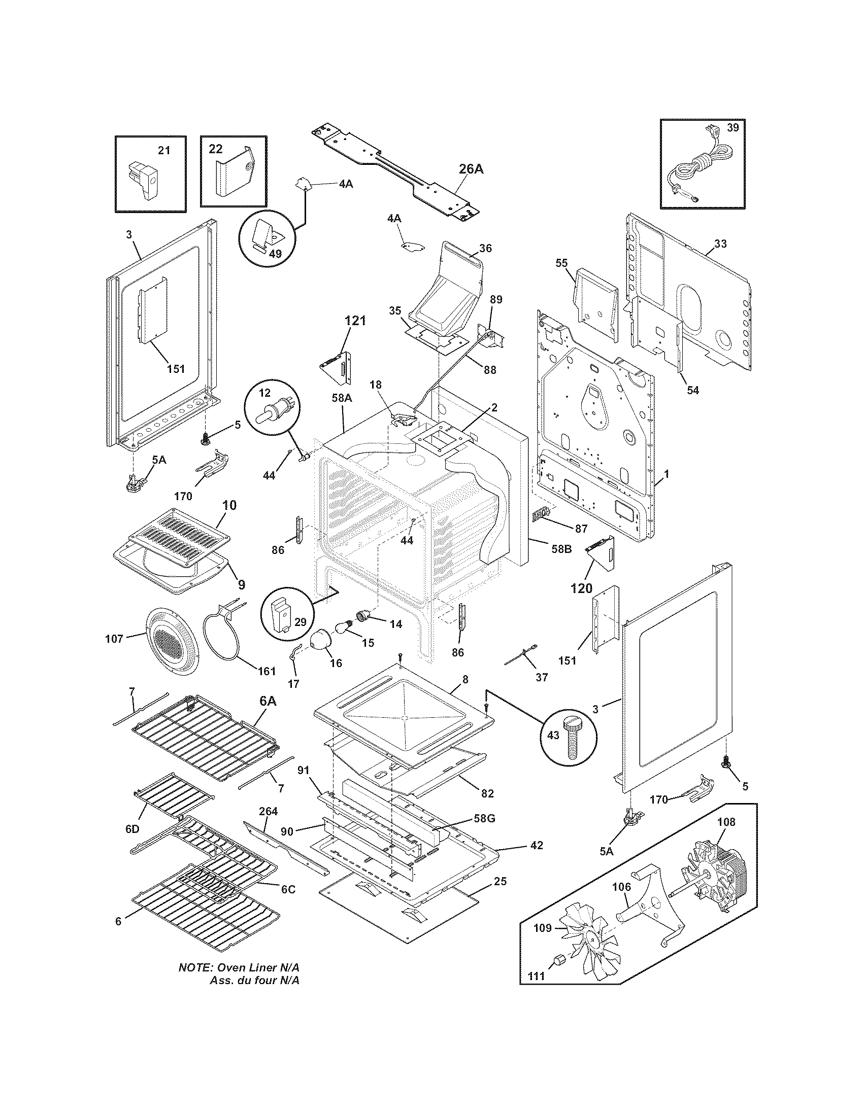 Frigidaire FGGF3054KBE body diagram