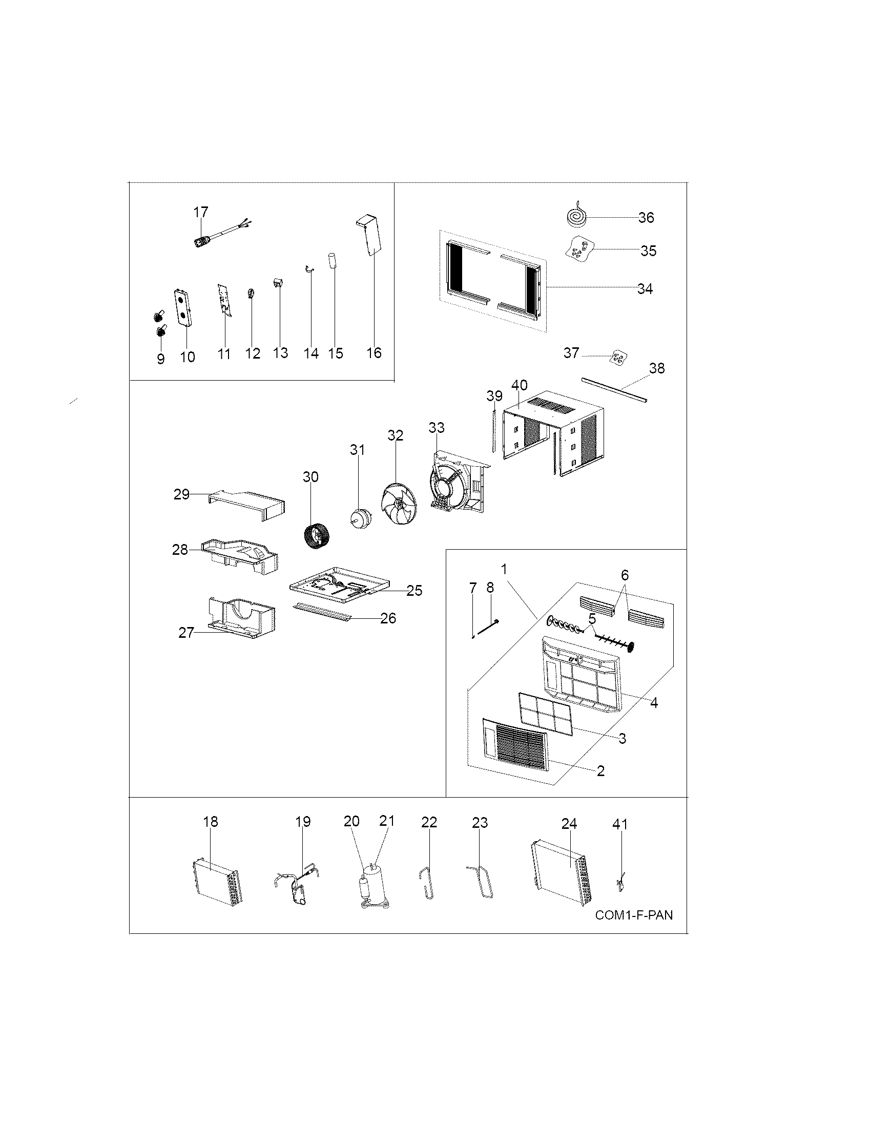 Frigidaire FRA102BT11 recommended spare parts diagram