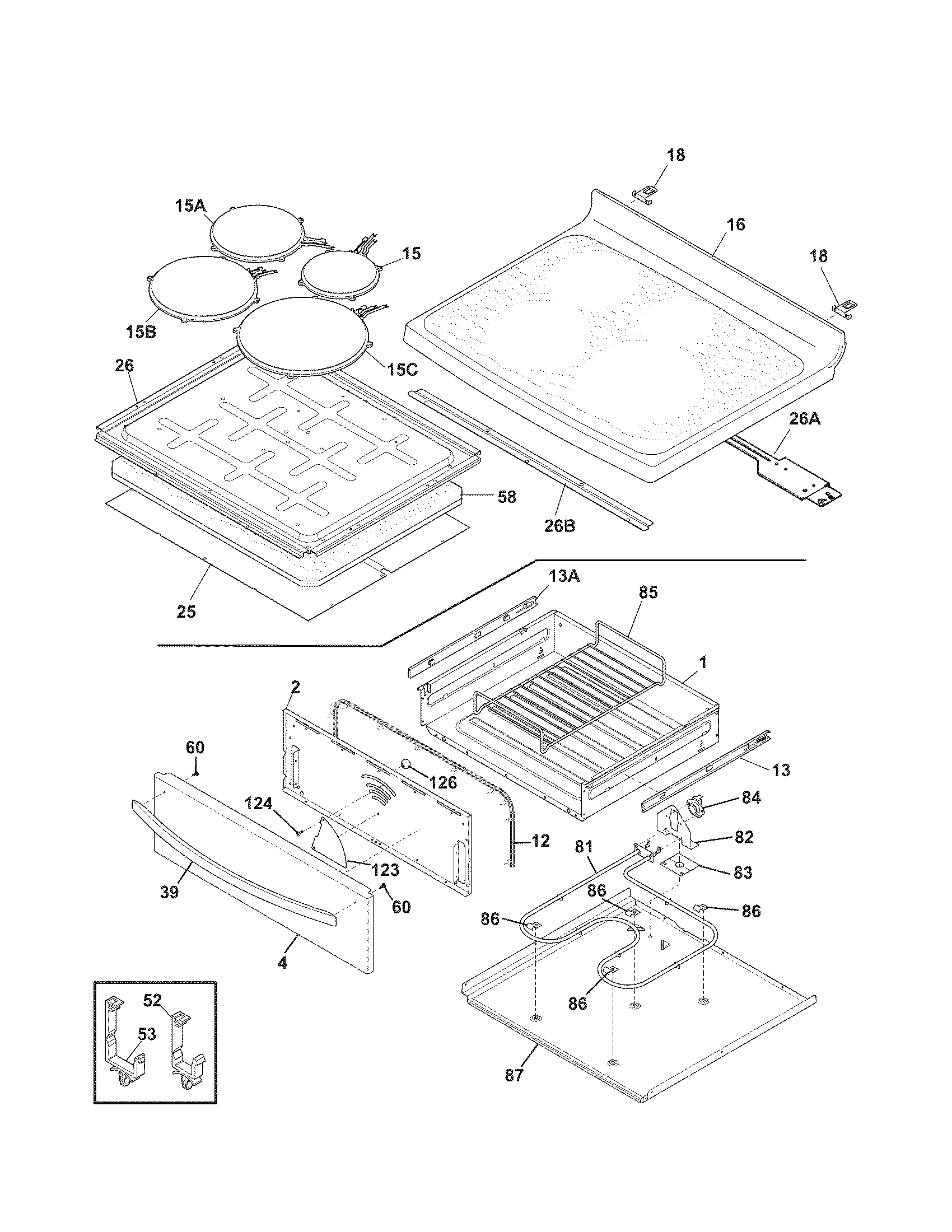 Kenmore Elite 79099913801 top/drawer diagram