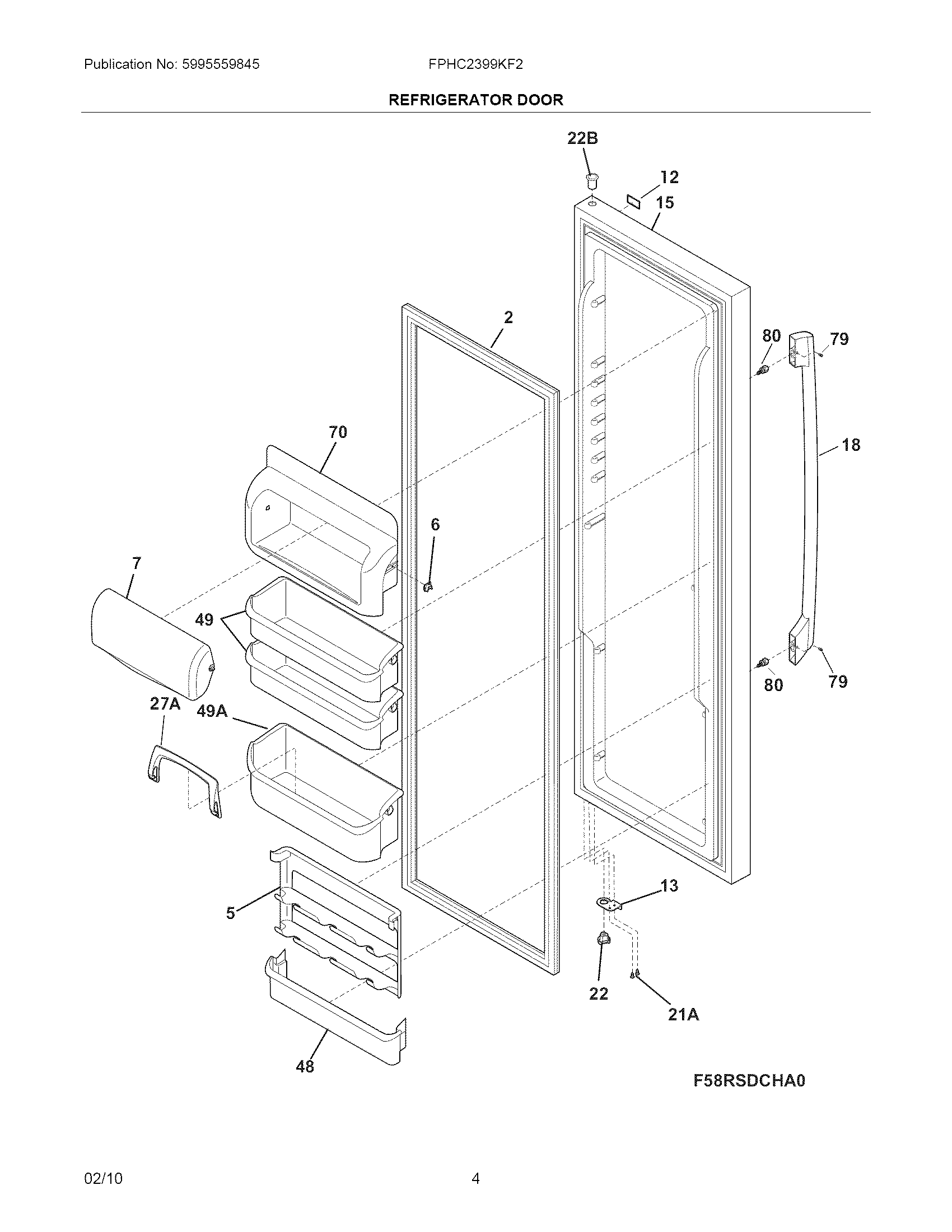 Frigidaire FPHC2399KF2 refrigerator door diagram