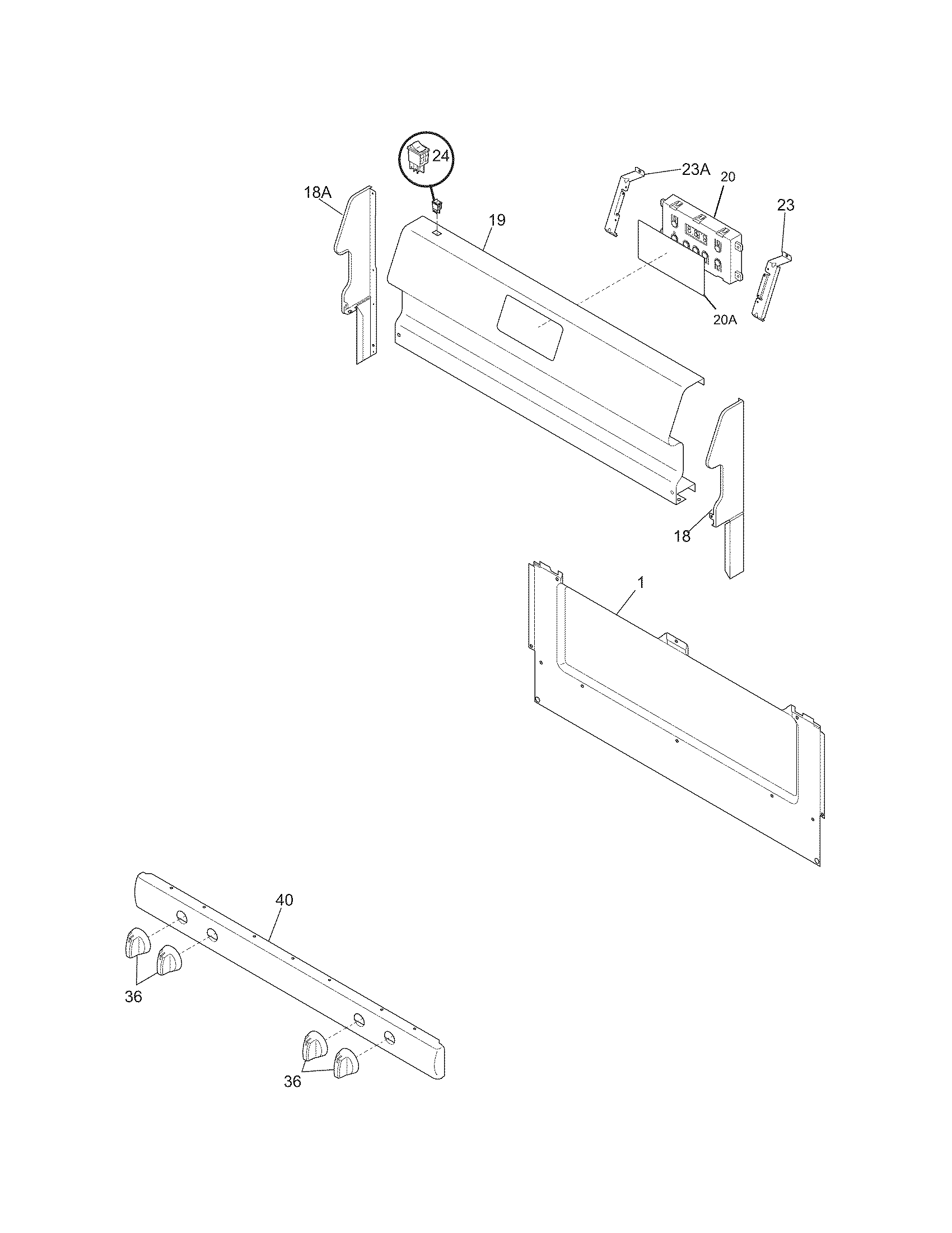 Frigidaire FFGF3011LBA backguard diagram
