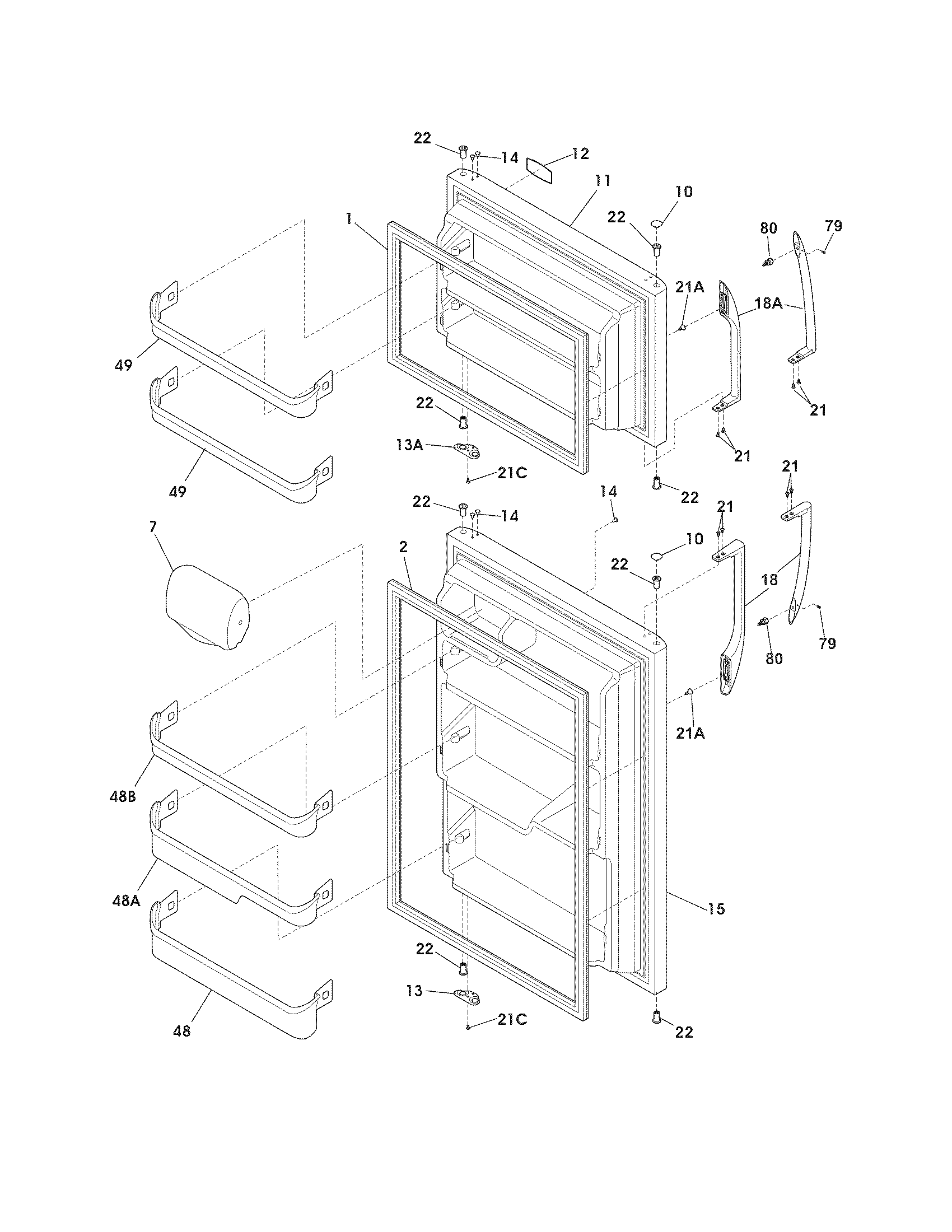 Frigidaire FFHT1826LS0 door diagram