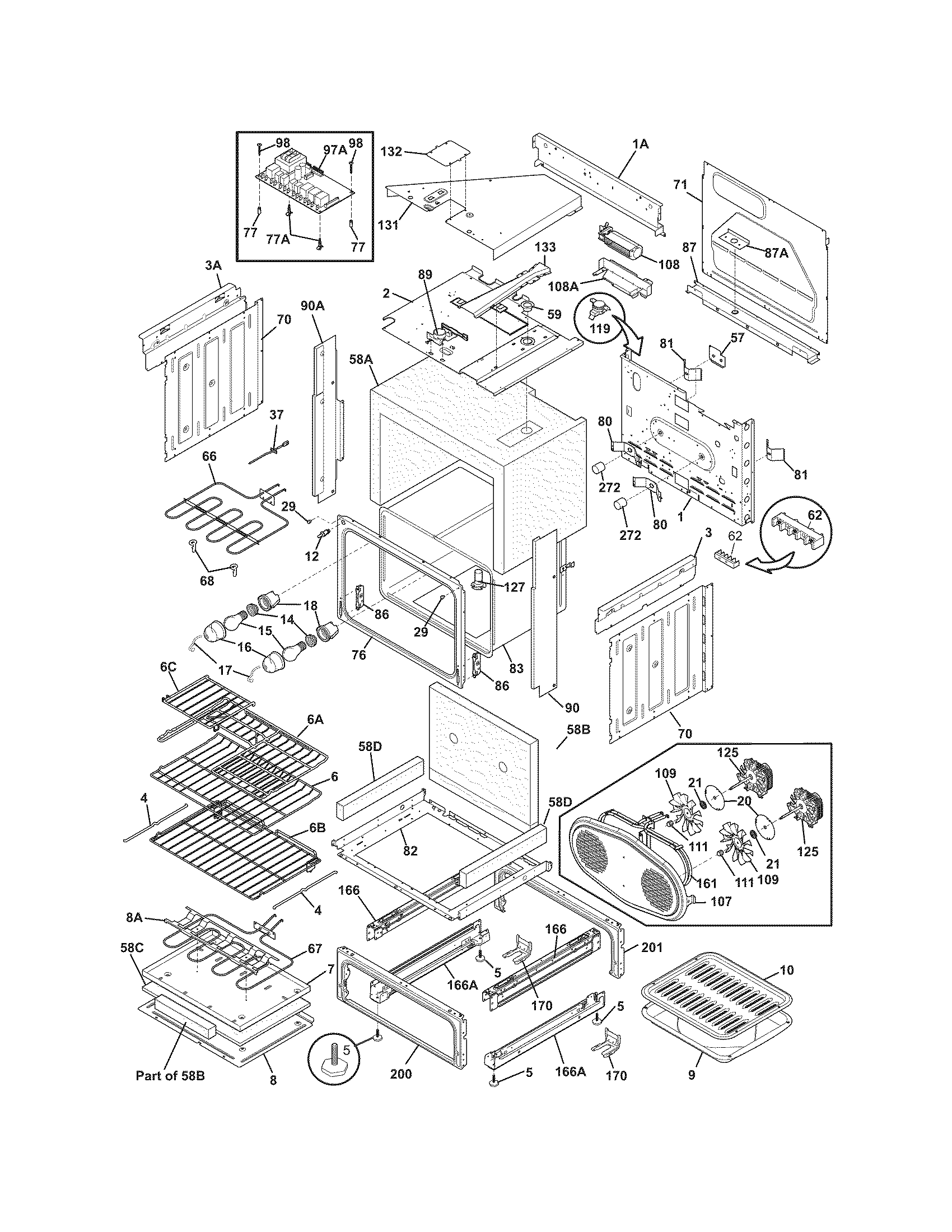 Frigidaire FPES3085KFB body diagram