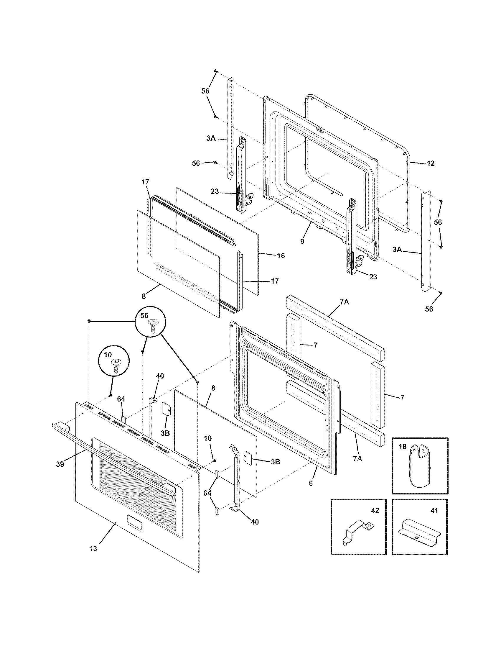 Frigidaire FPES3085KFB door diagram