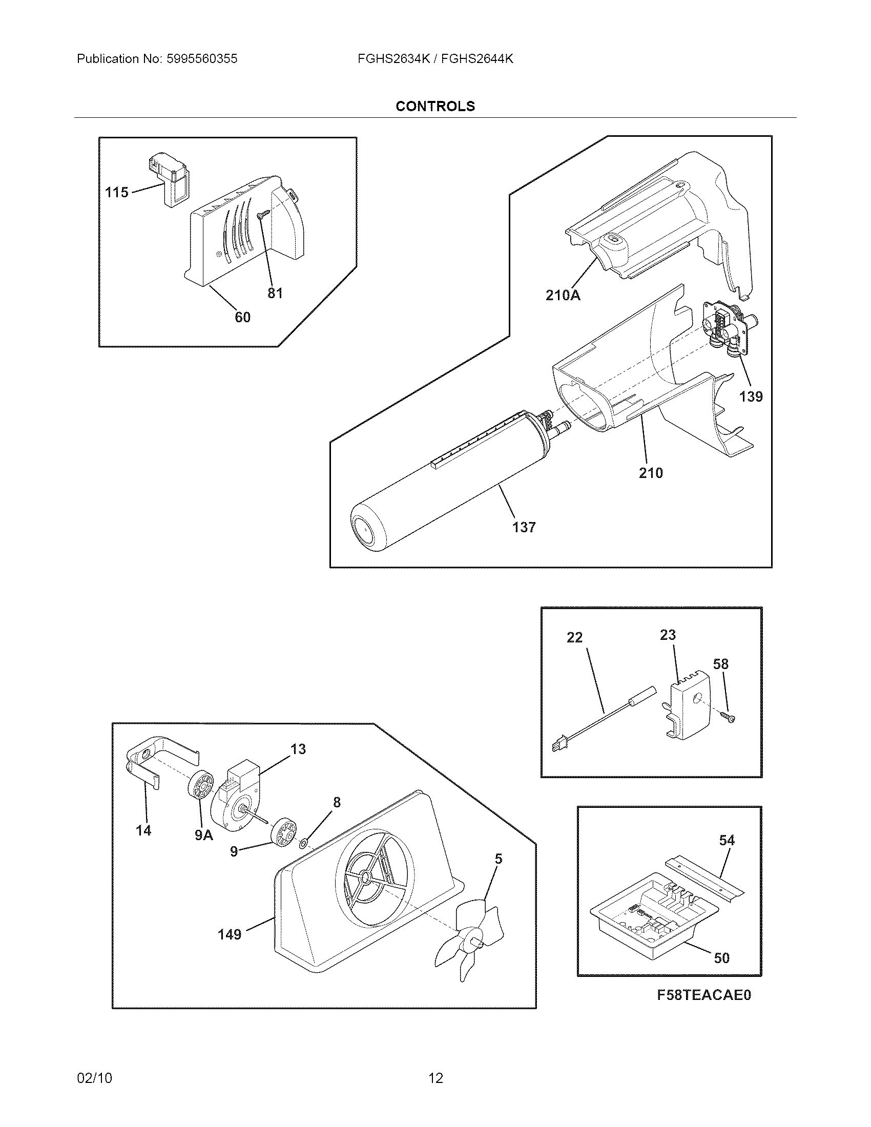 Frigidaire FGHS2634KQ2 controls diagram