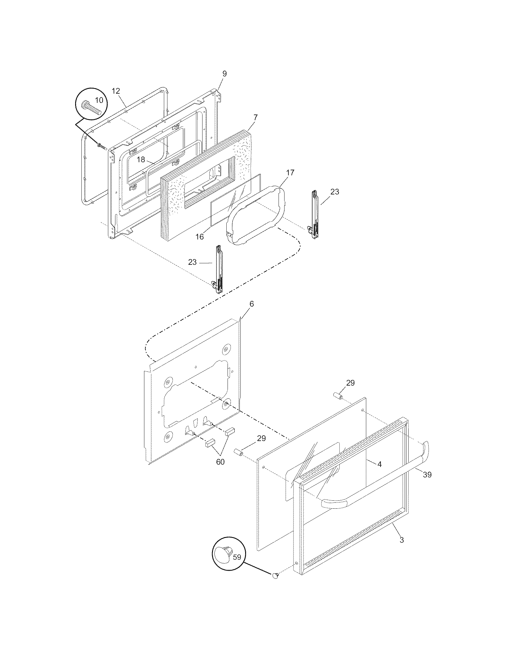 Frigidaire FEB24S2ABE door diagram