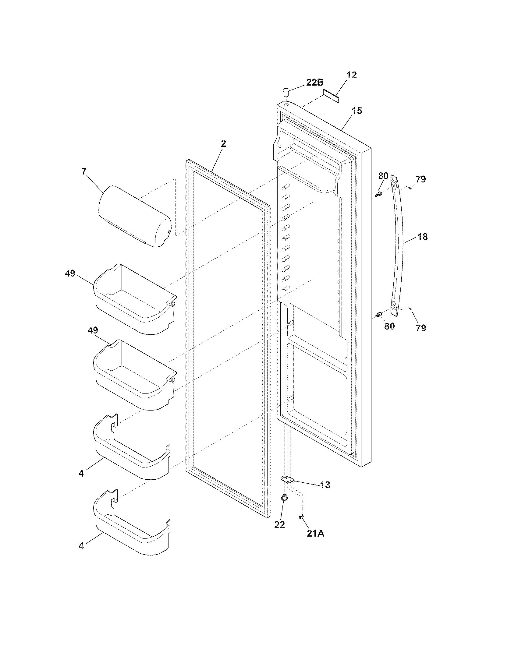 Frigidaire FGHS2665KF2 refrigerator door diagram