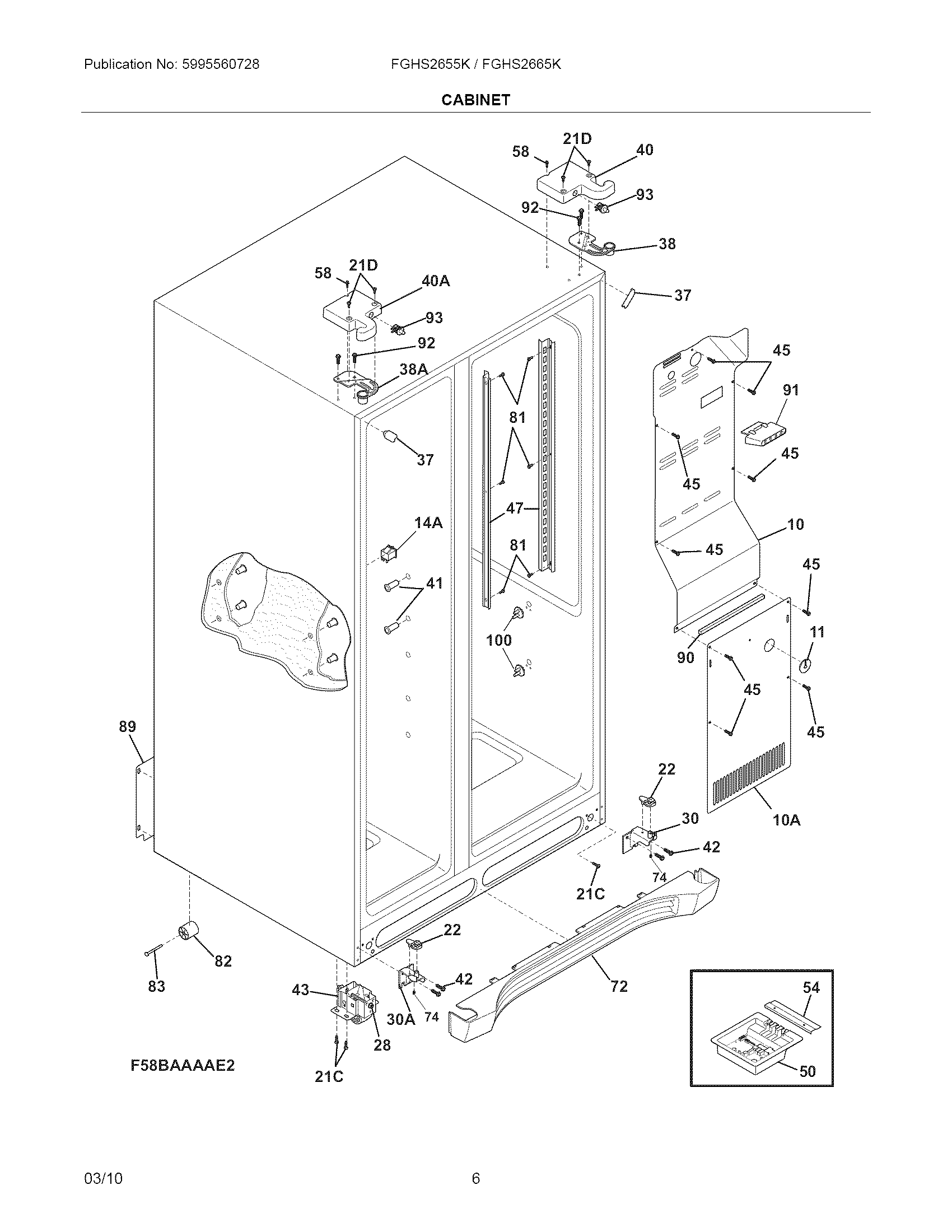 Frigidaire FGHS2665KF2 cabinet diagram