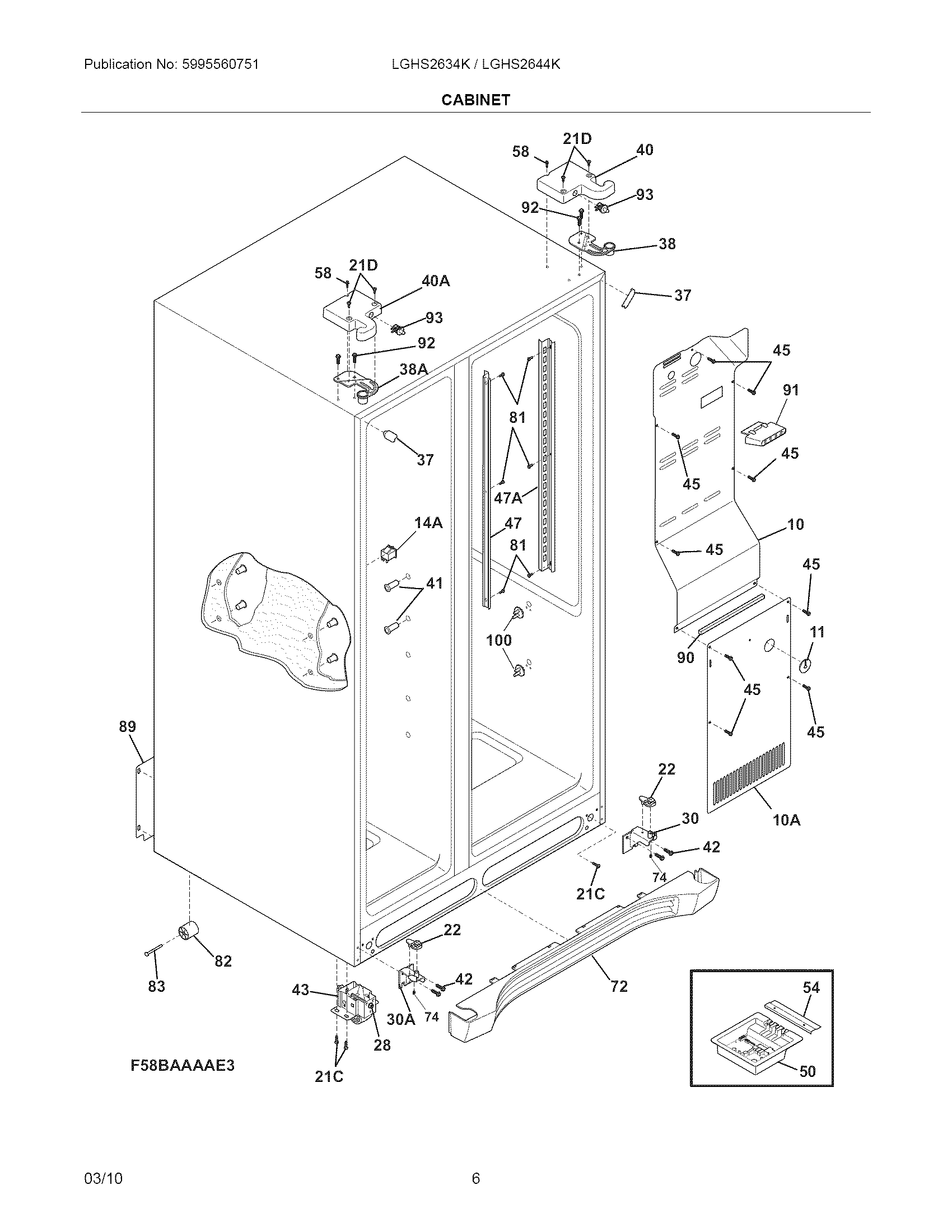 Frigidaire LGHS2634KP2 cabinet diagram