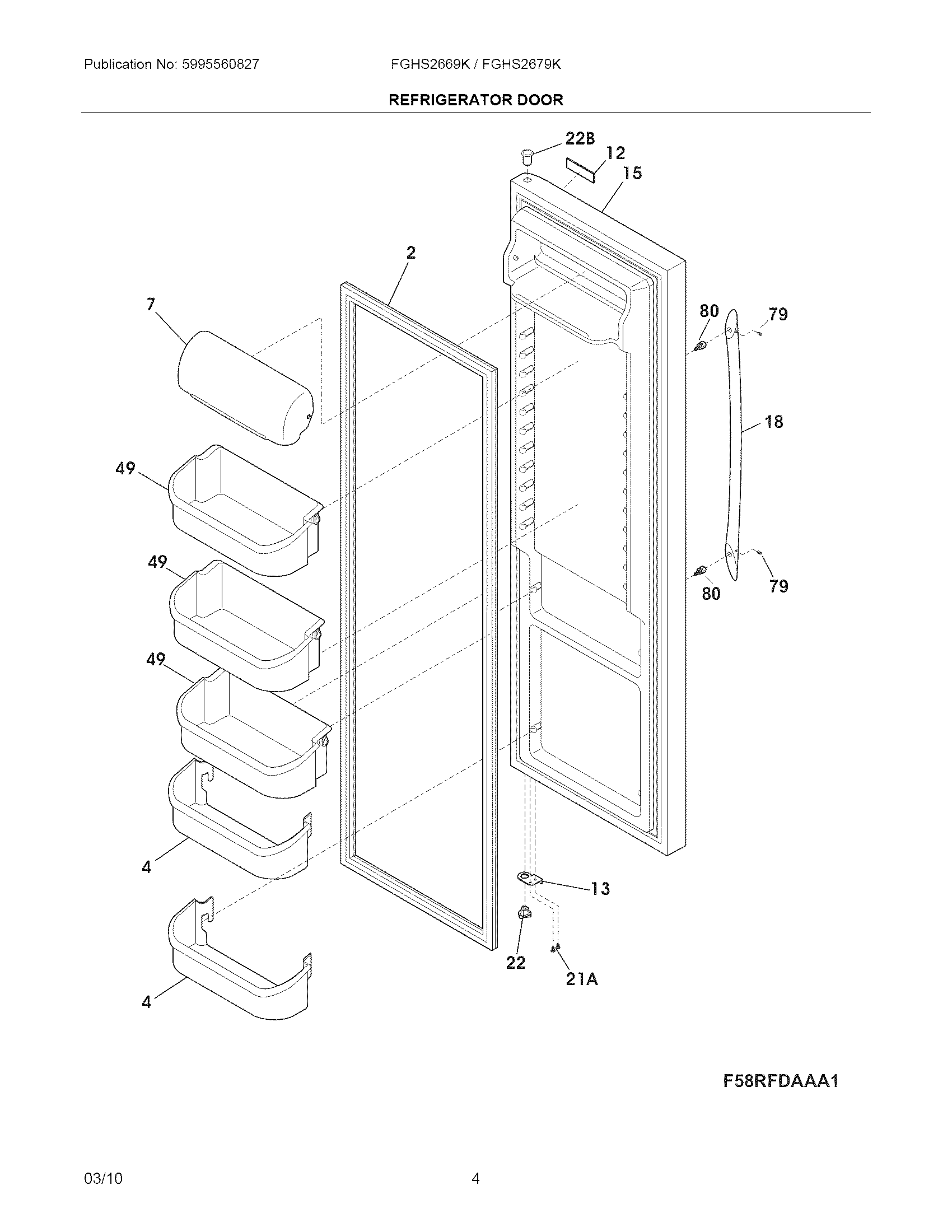 Frigidaire FGHS2679KP2 refrigerator door diagram