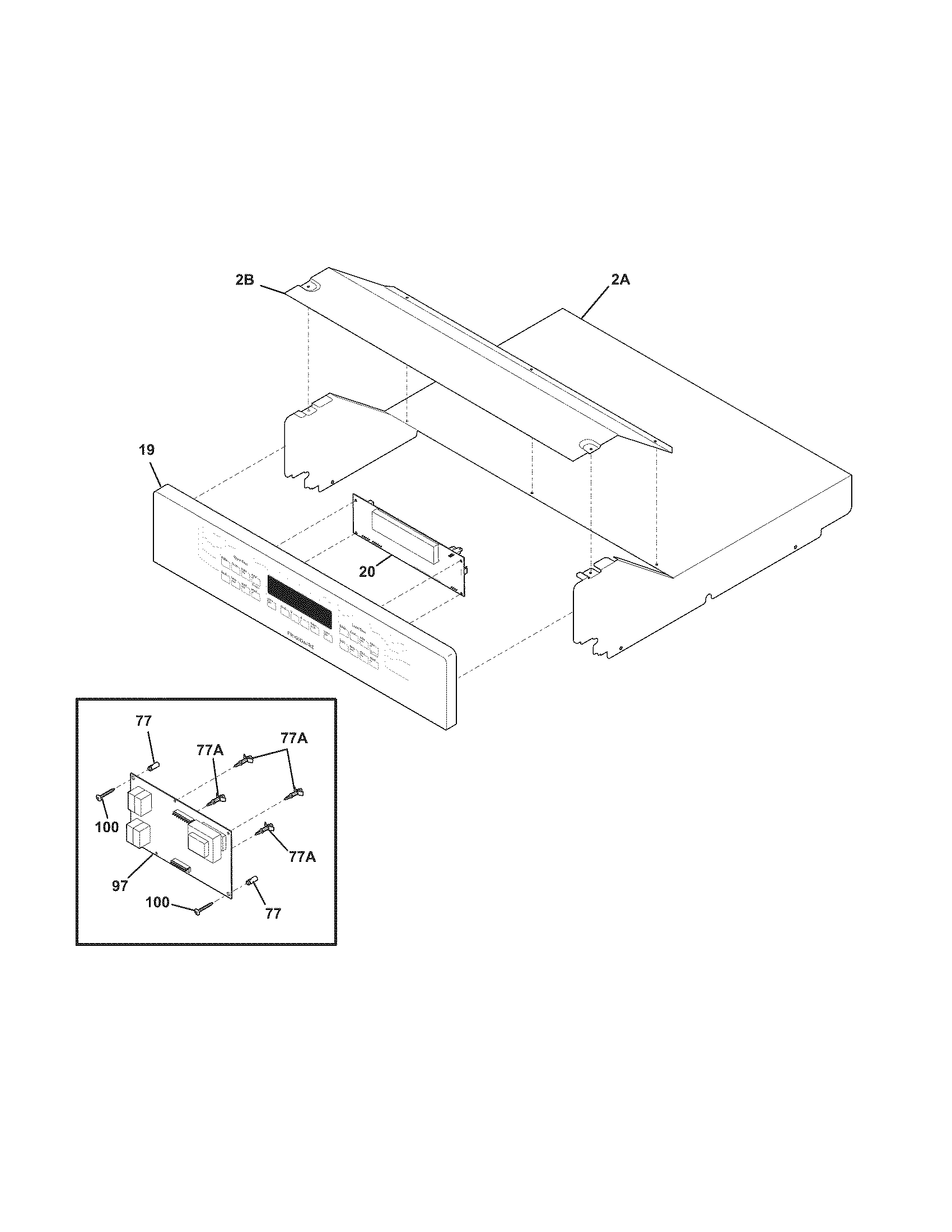 Frigidaire FFET2725LWA control panel diagram
