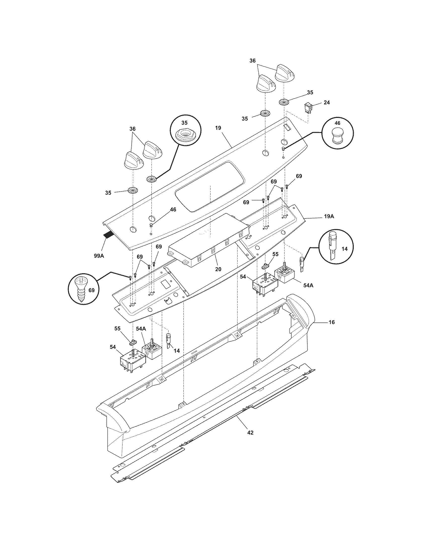 Frigidaire FFED3015LBA backguard diagram