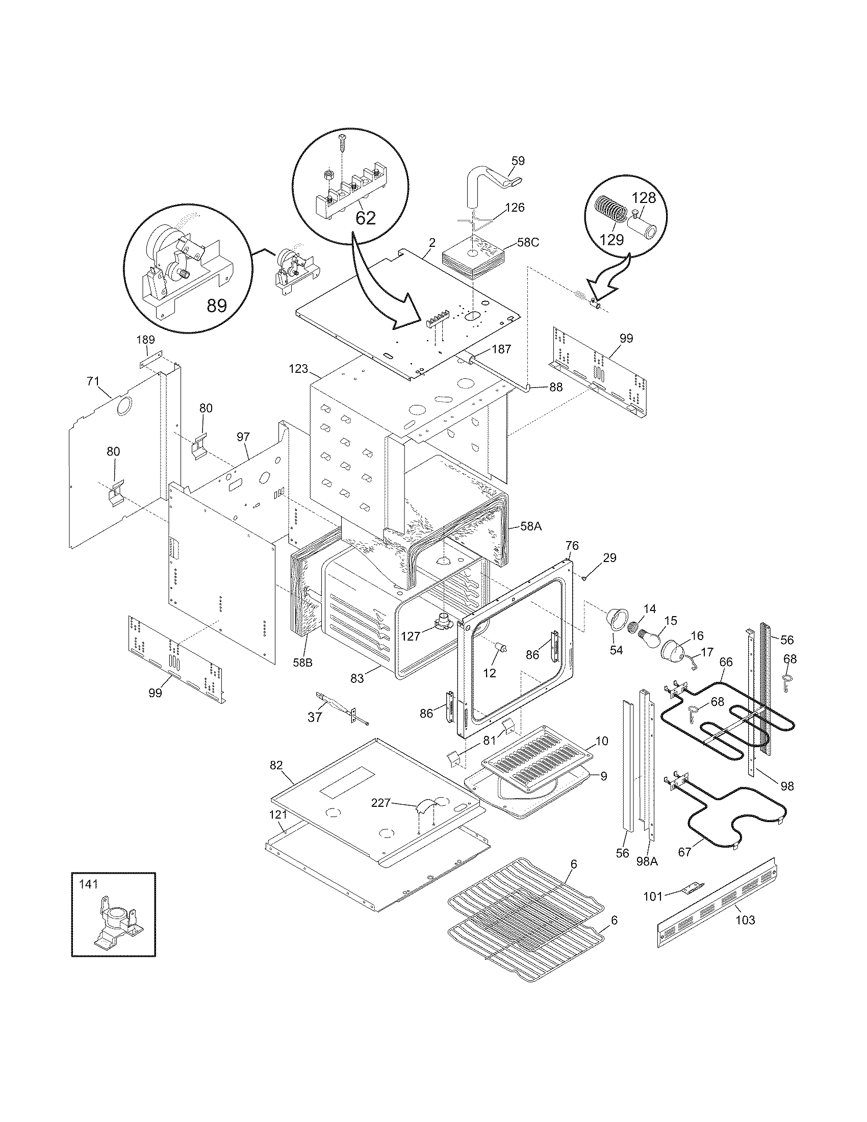 Frigidaire FFEW2425LSA body diagram