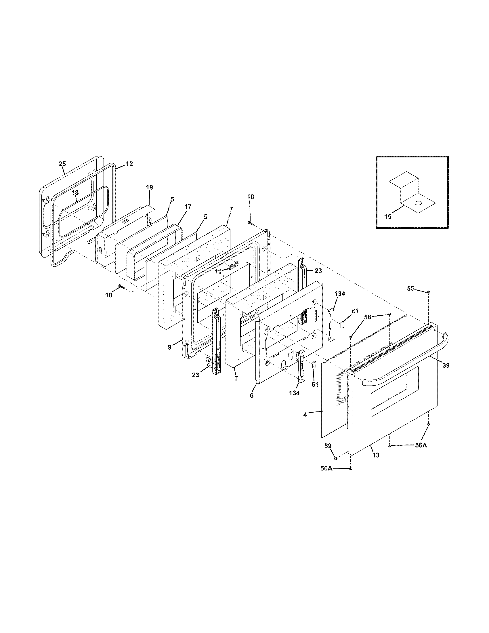 Frigidaire FFEW2425LSA door diagram