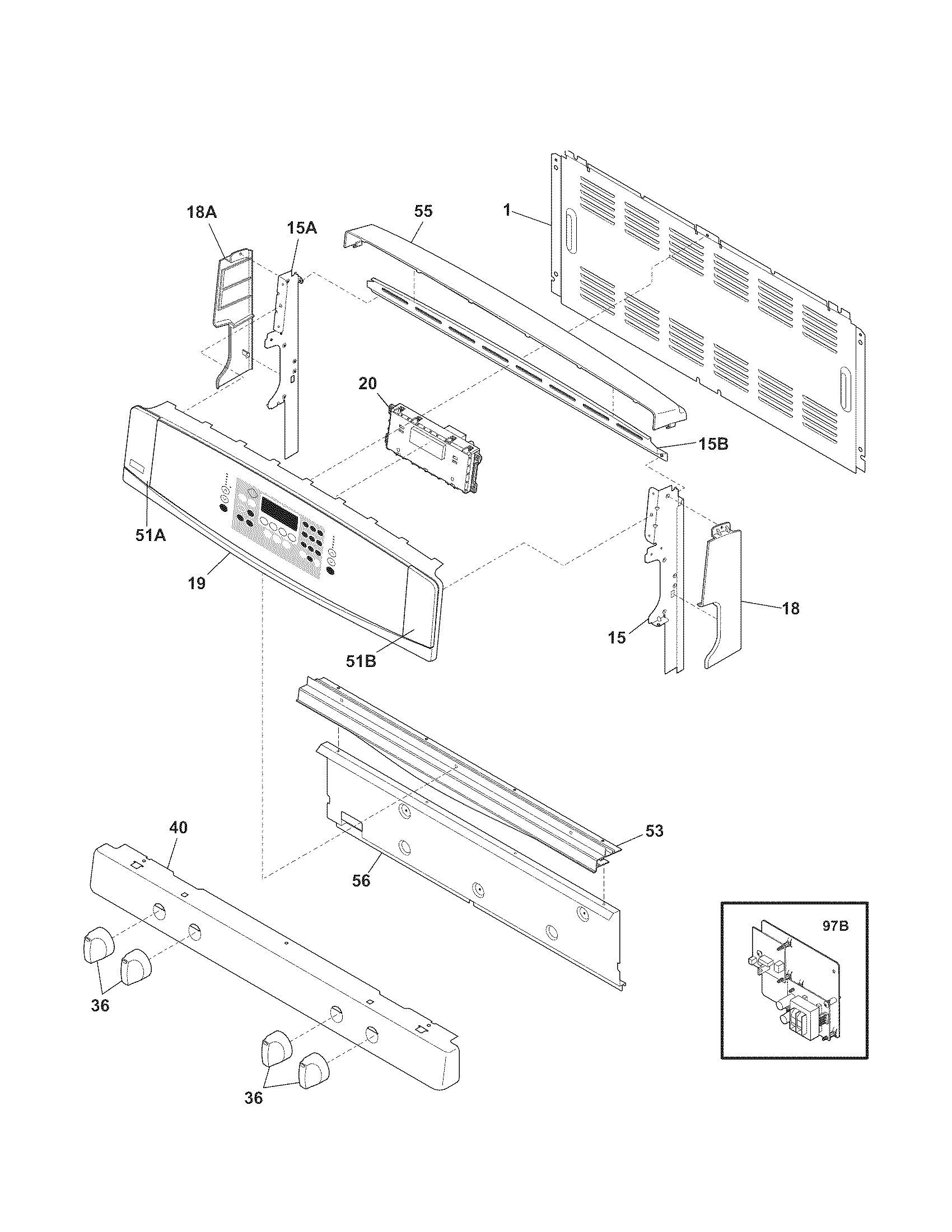 Kenmore Elite 79079432800 backguard diagram