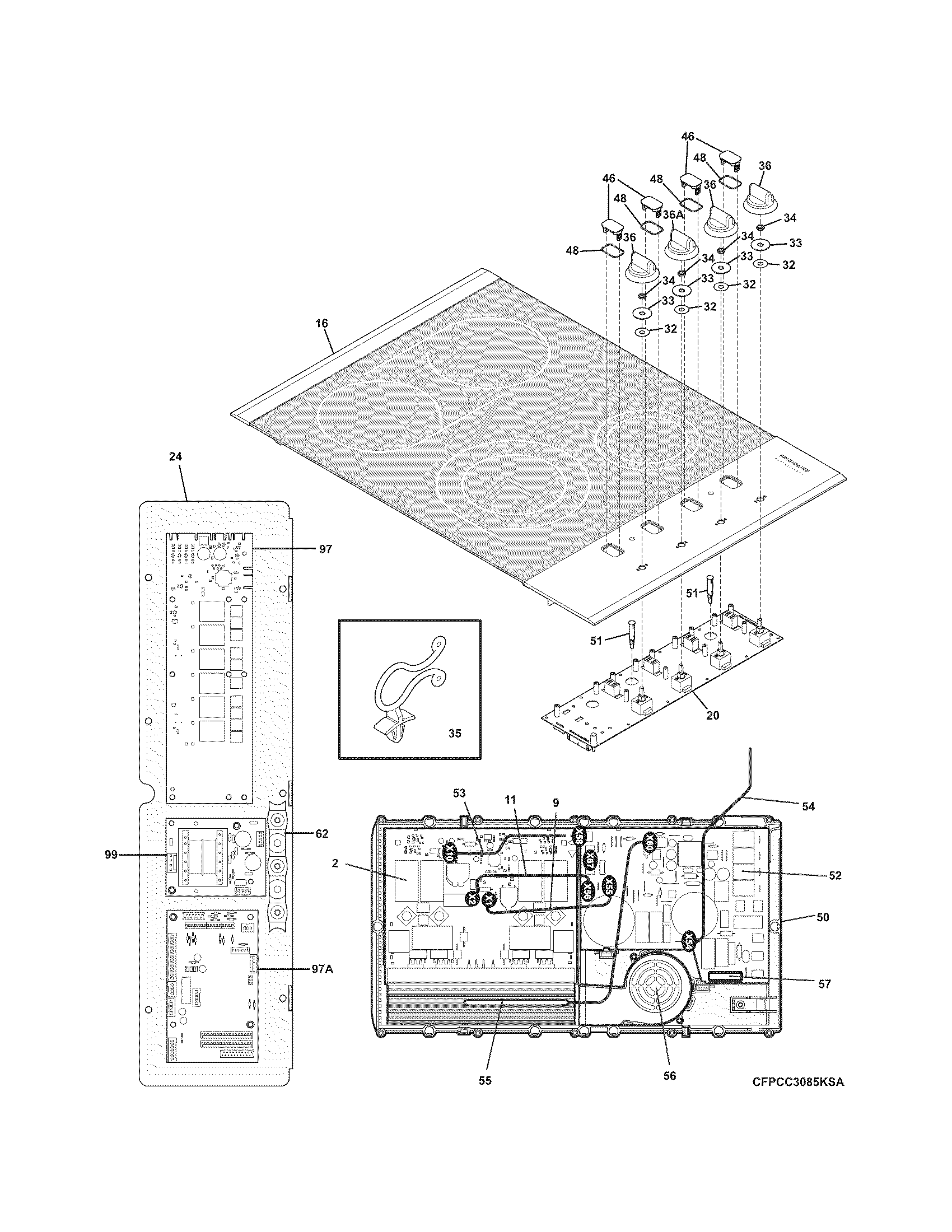 Frigidaire FPCC3085KSA control panel diagram