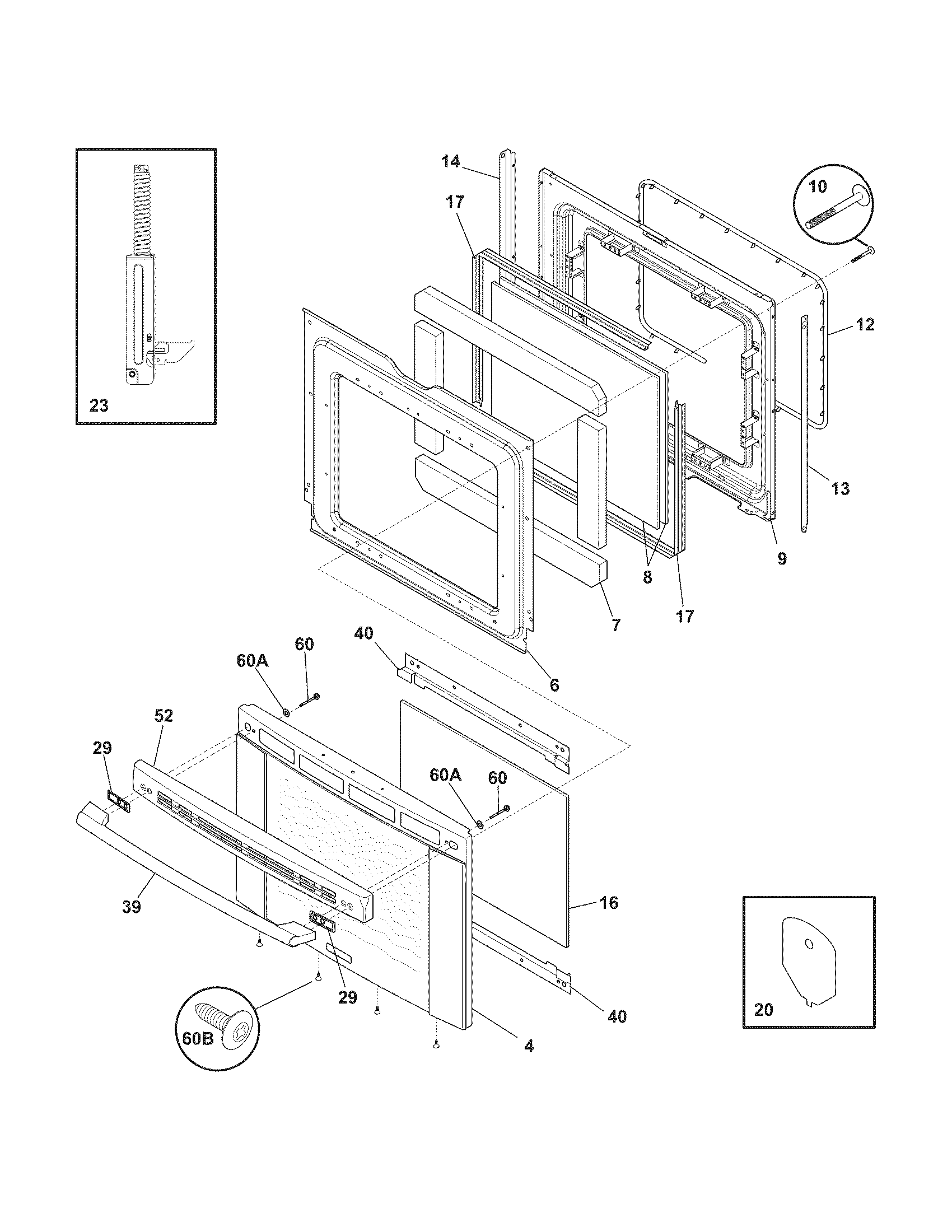 Electrolux CEI30GF5GSD door diagram