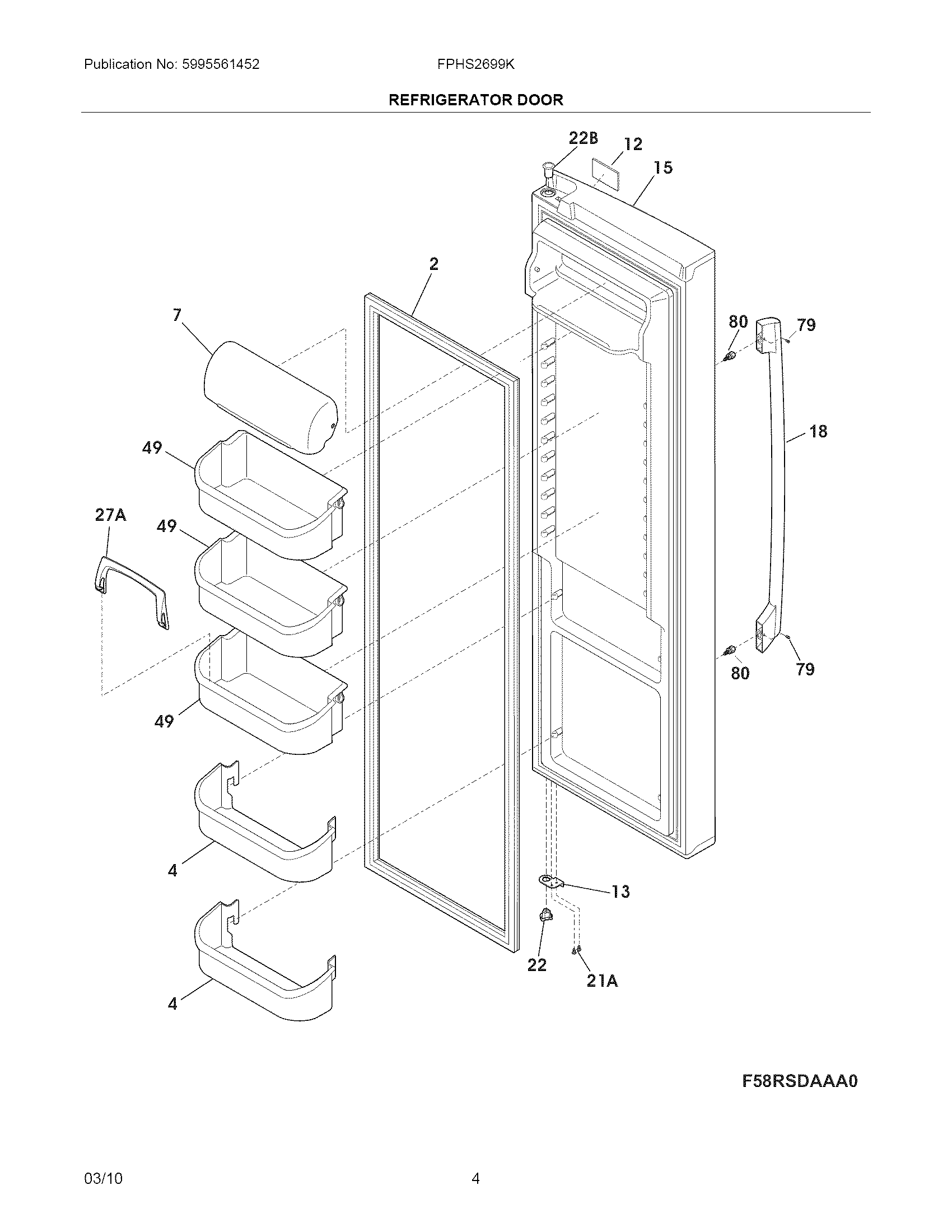 Frigidaire FPHS2699KF3 refrigerator door diagram