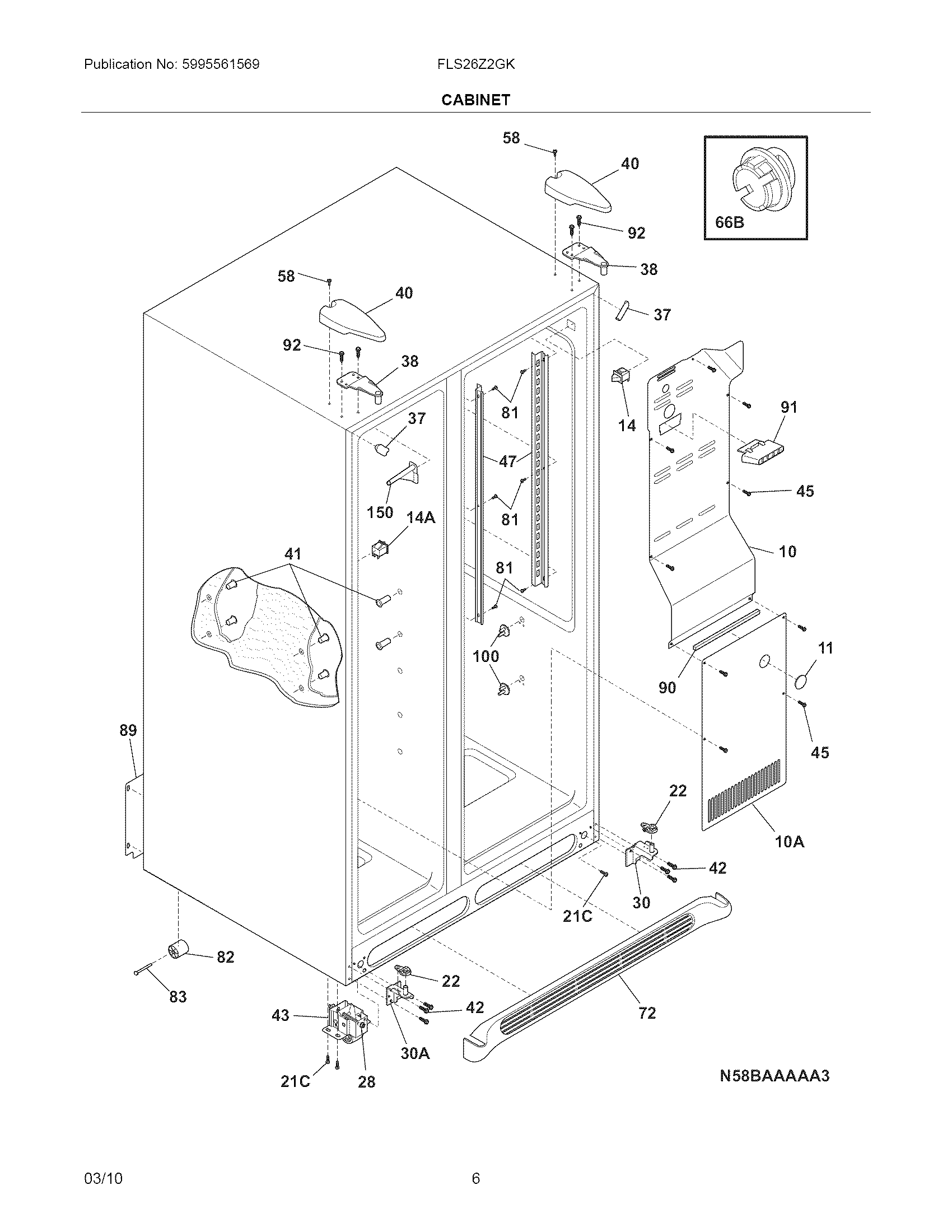 Frigidaire FLS26Z2GKB2 cabinet diagram