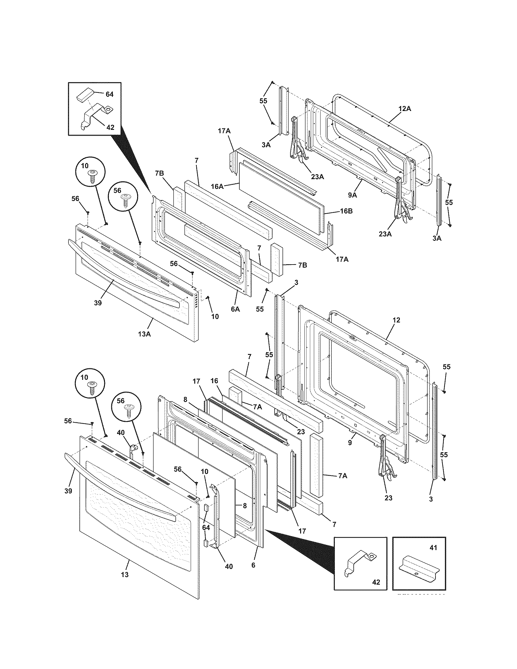 Kenmore Elite 79098023802 door diagram